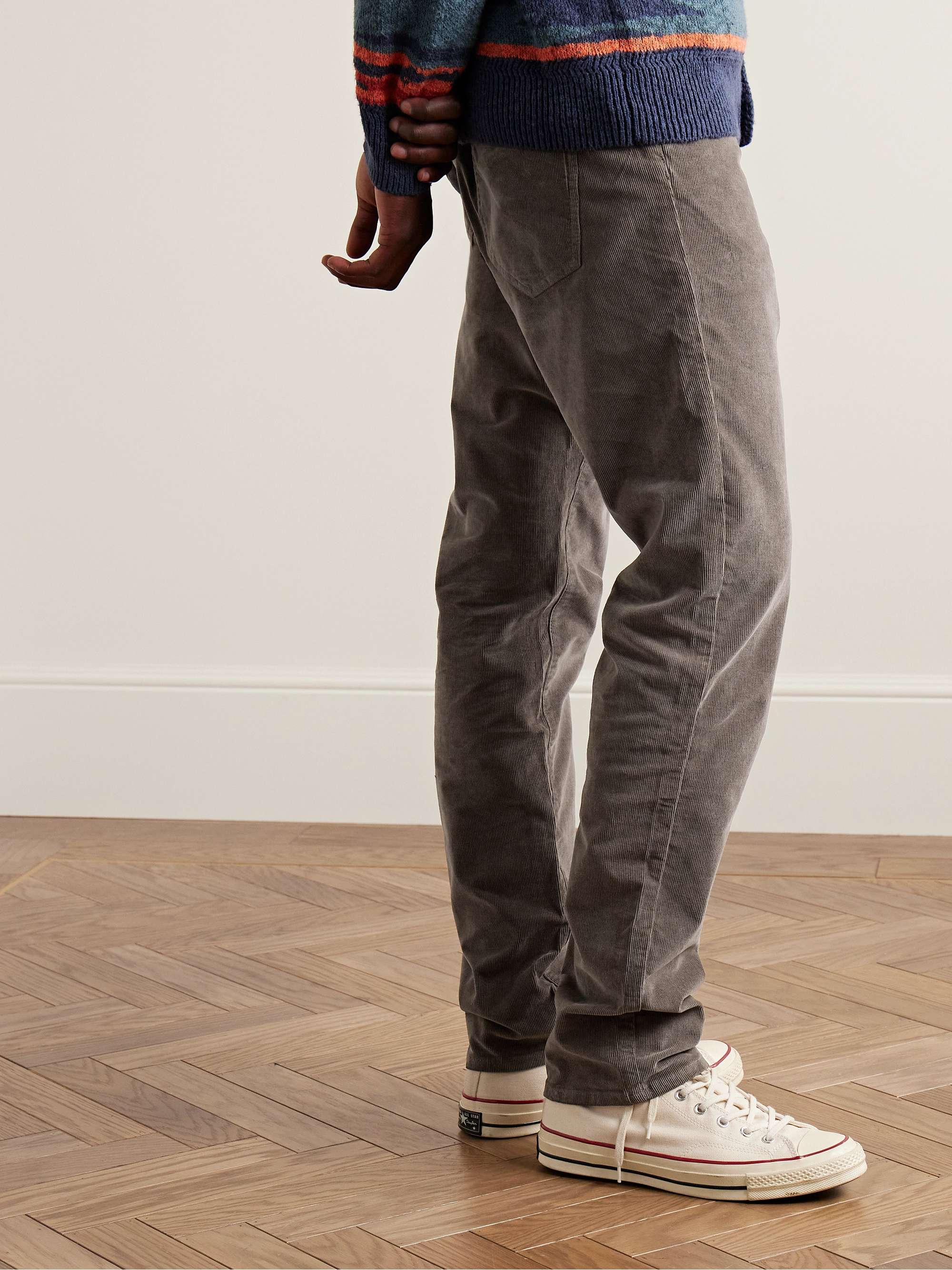 FAHERTY Slim-Fit Cotton-Blend Corduroy Trousers