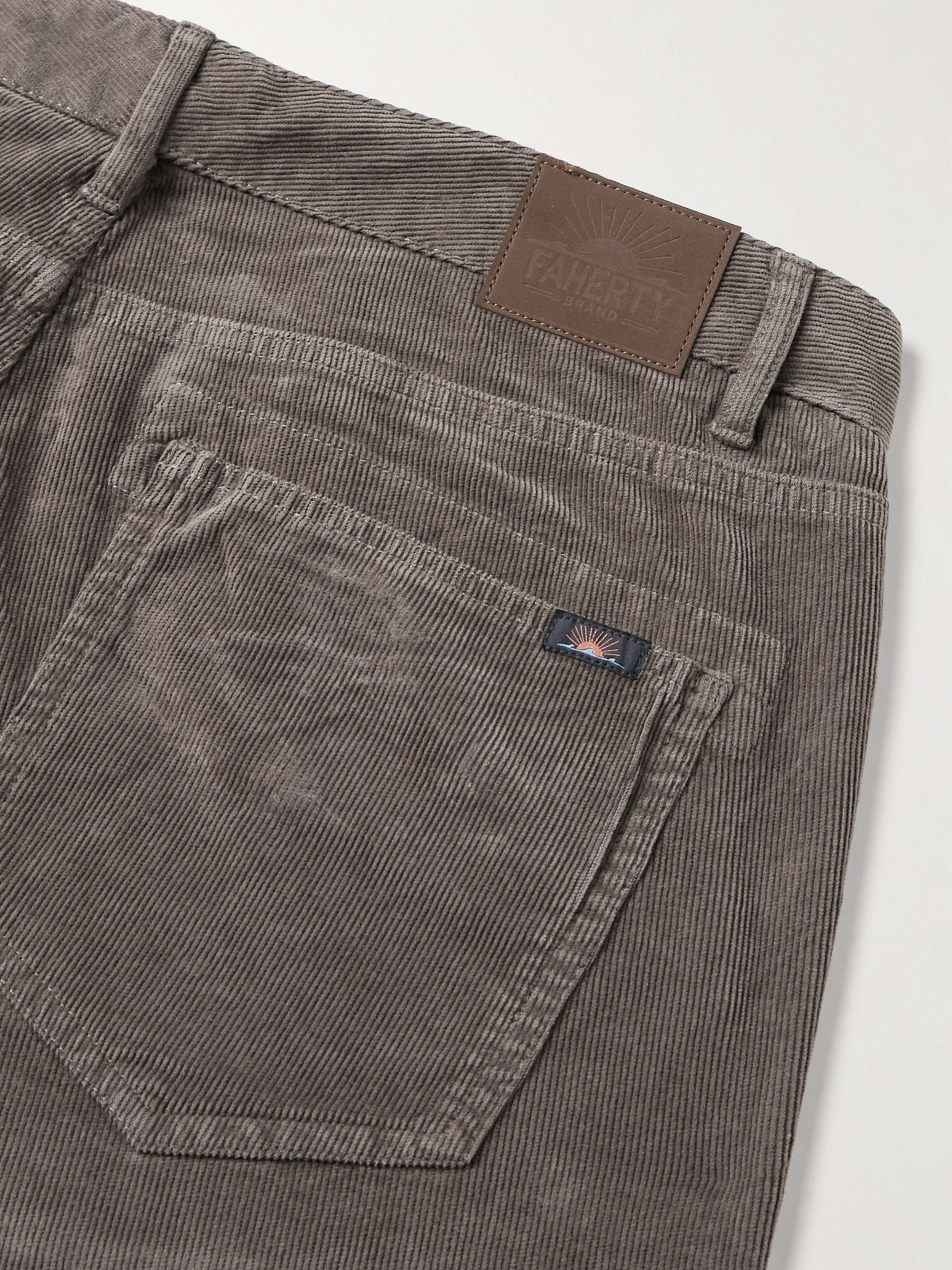 FAHERTY Slim-Fit Cotton-Blend Corduroy Trousers