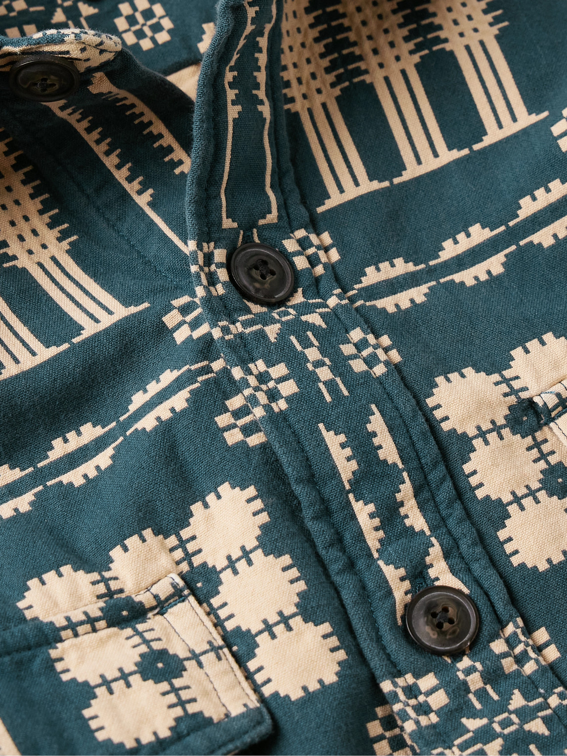 Shop Corridor Lancaster Cotton-jacquard Overshirt In Blue