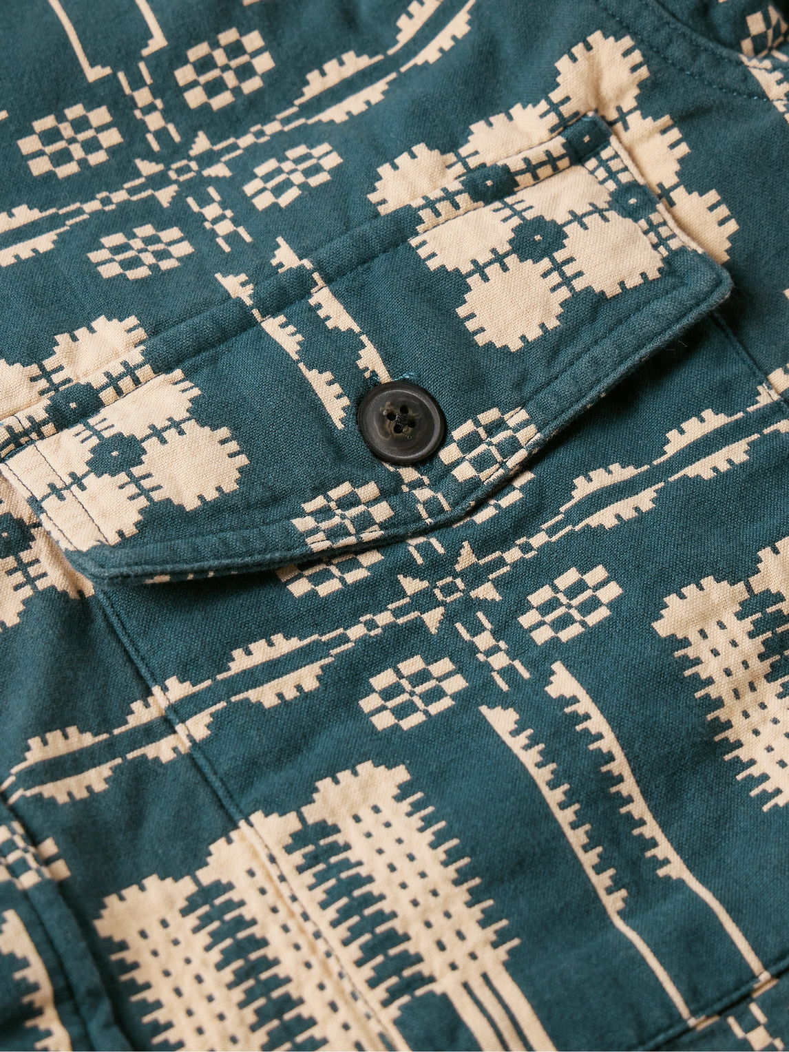 Shop Corridor Lancaster Cotton-jacquard Overshirt In Blue