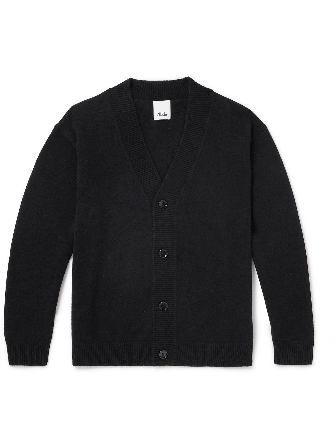 Allude Virgin Wool And Cashmere-blend Cardigan In Black