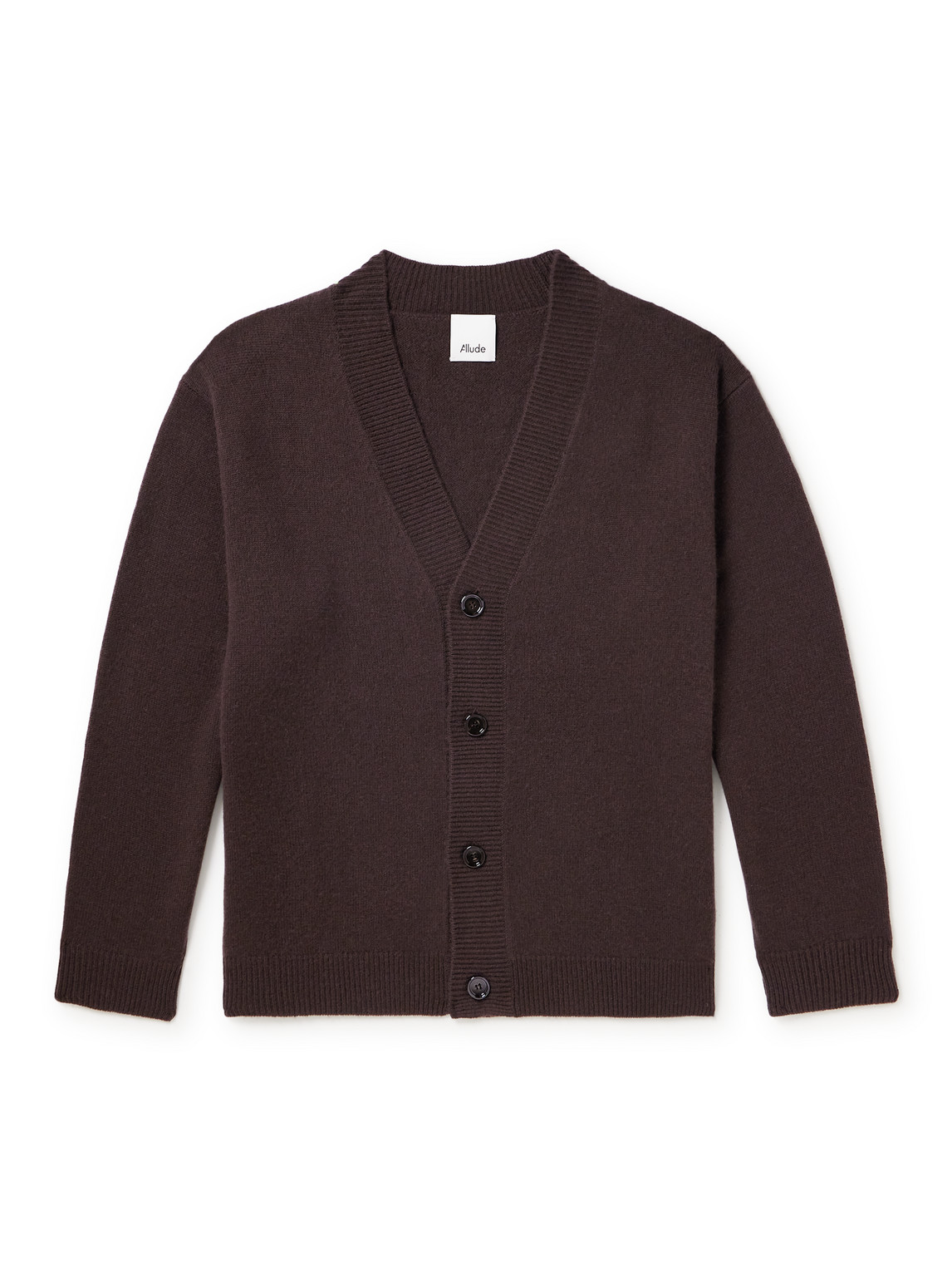Allude Virgin Wool And Cashmere-blend Cardigan In Brown