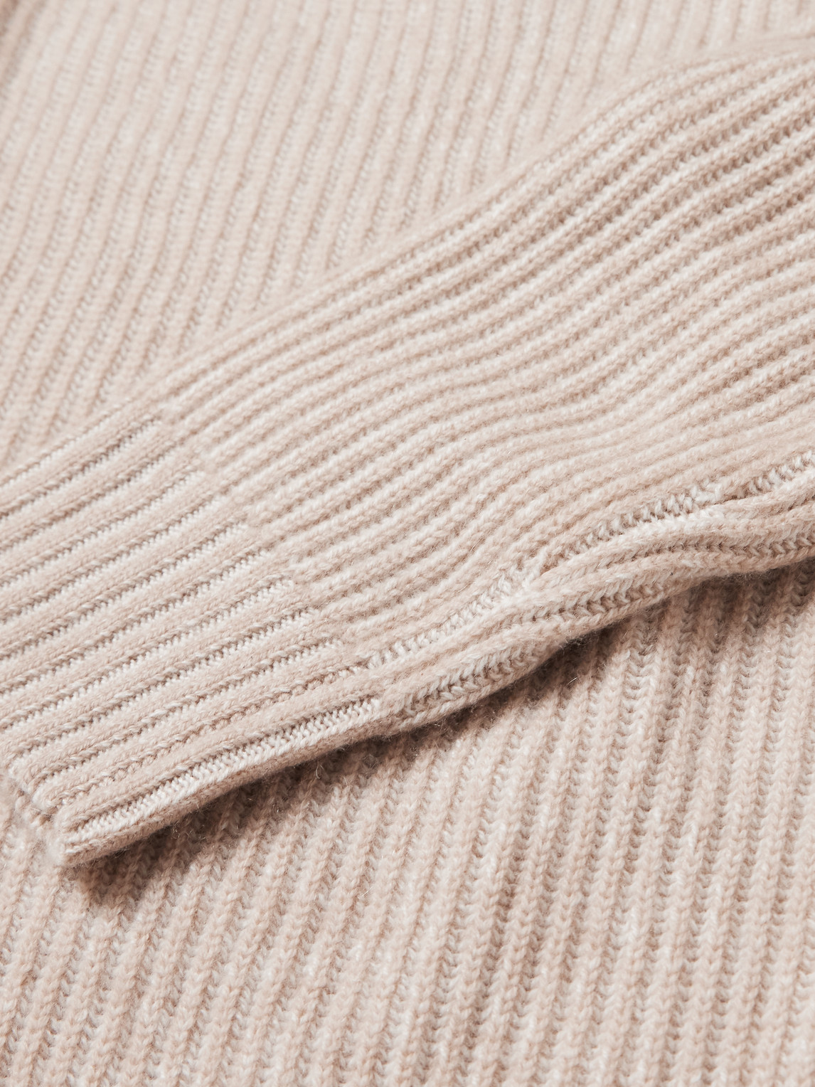 Shop Allude Ribbed Stretch-cashmere Sweater In Brown