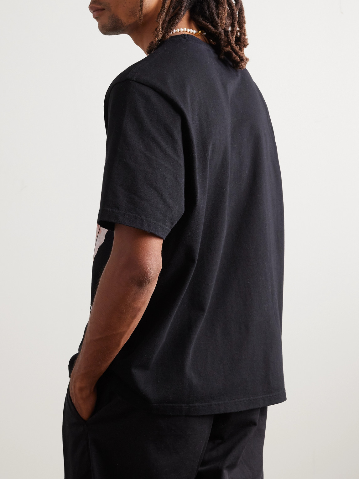 Shop Corridor Tripmas Logo-print Organic Cotton-jersey T-shirt In Black