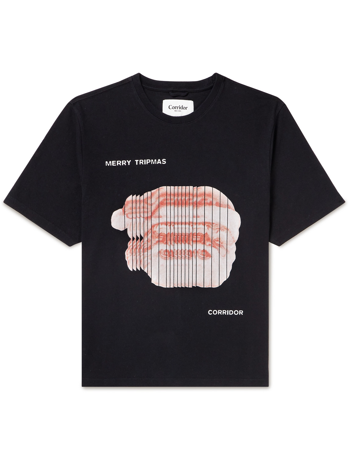 Corridor Tripmas Logo-print Organic Cotton-jersey T-shirt In Black
