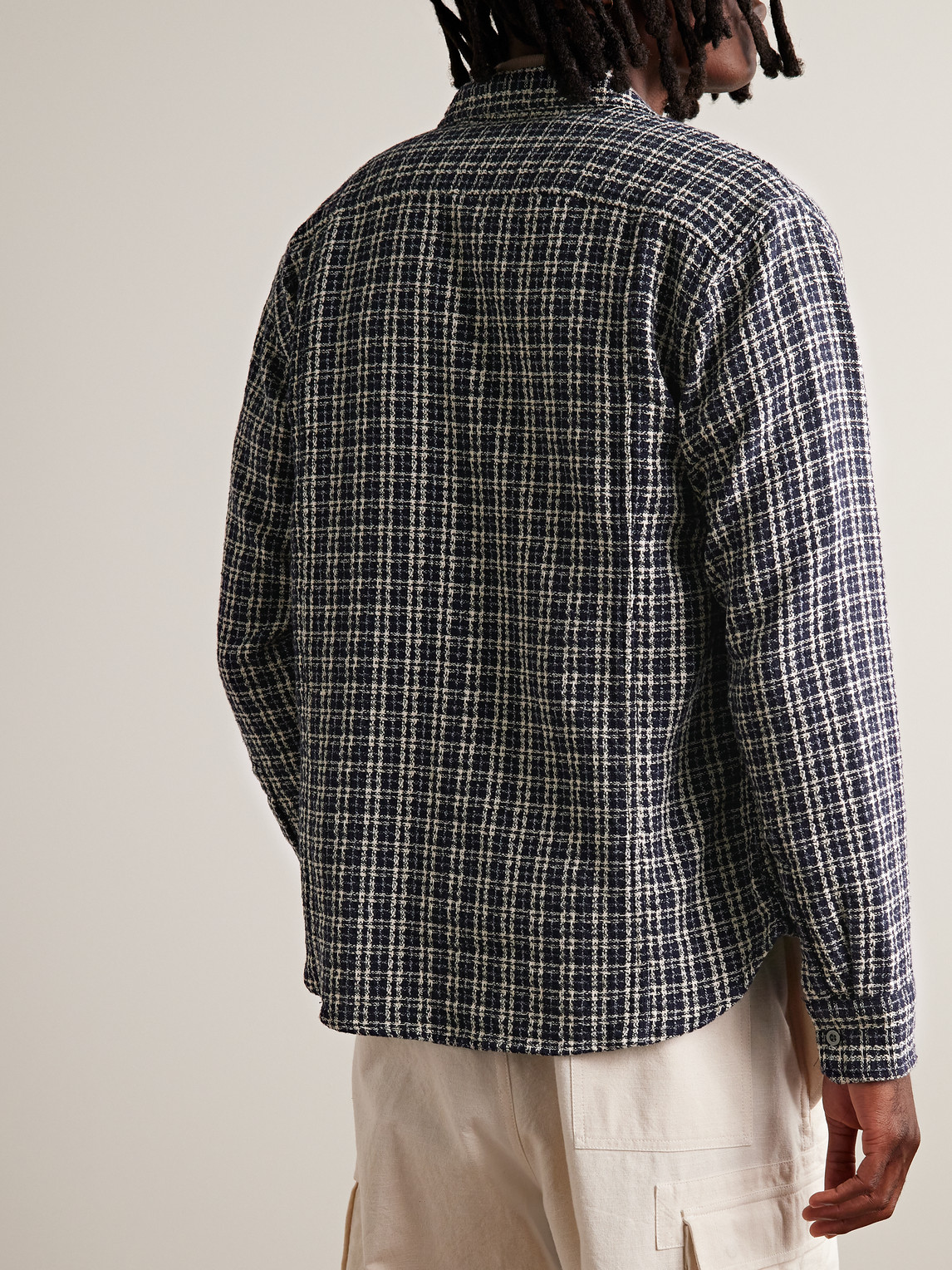 Corridor Checked Cotton-tweed Shirt In Blue