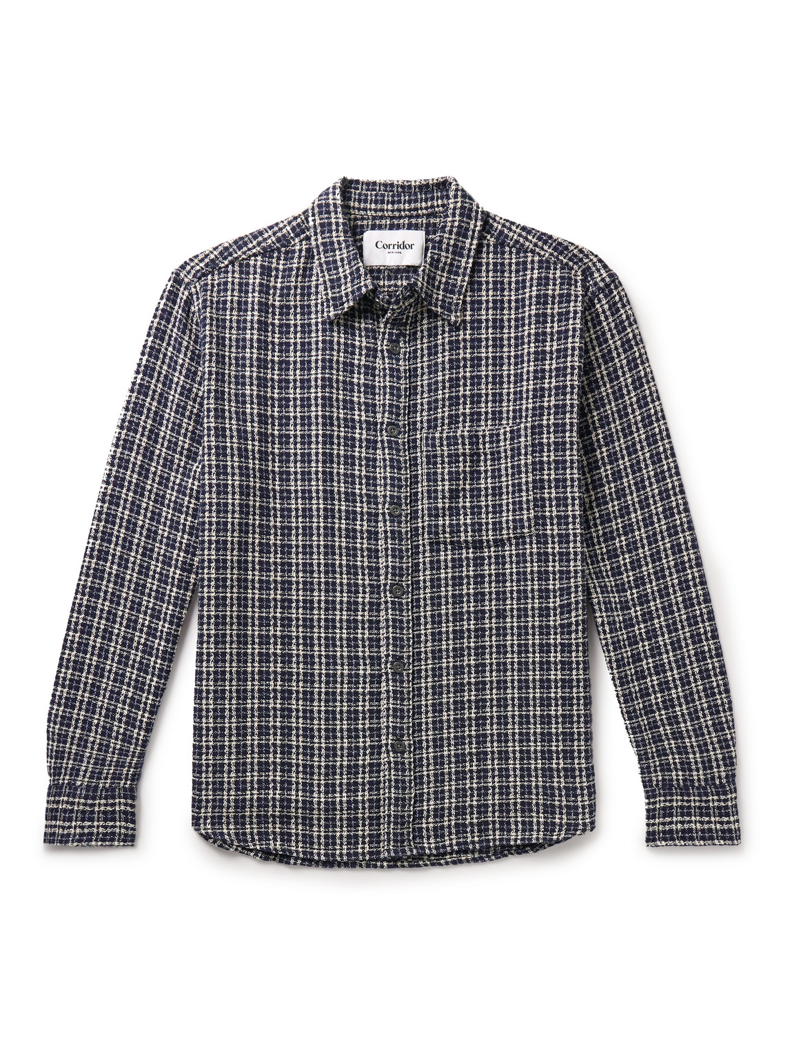 Corridor Checked Cotton-tweed Shirt In Blue