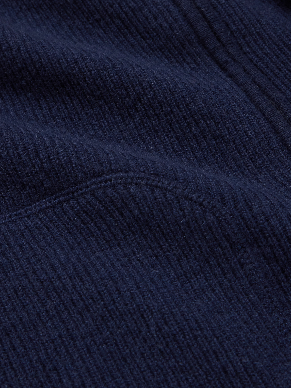 Shop Allude Ribbed Cashmere-blend Zip-up Cardigan In Blue