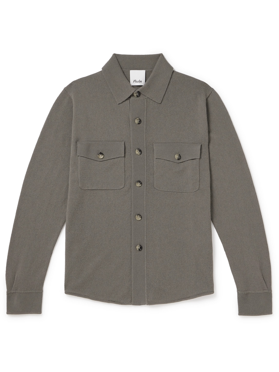 Allude Virgin Wool And Cashmere-blend Overshirt In Grey