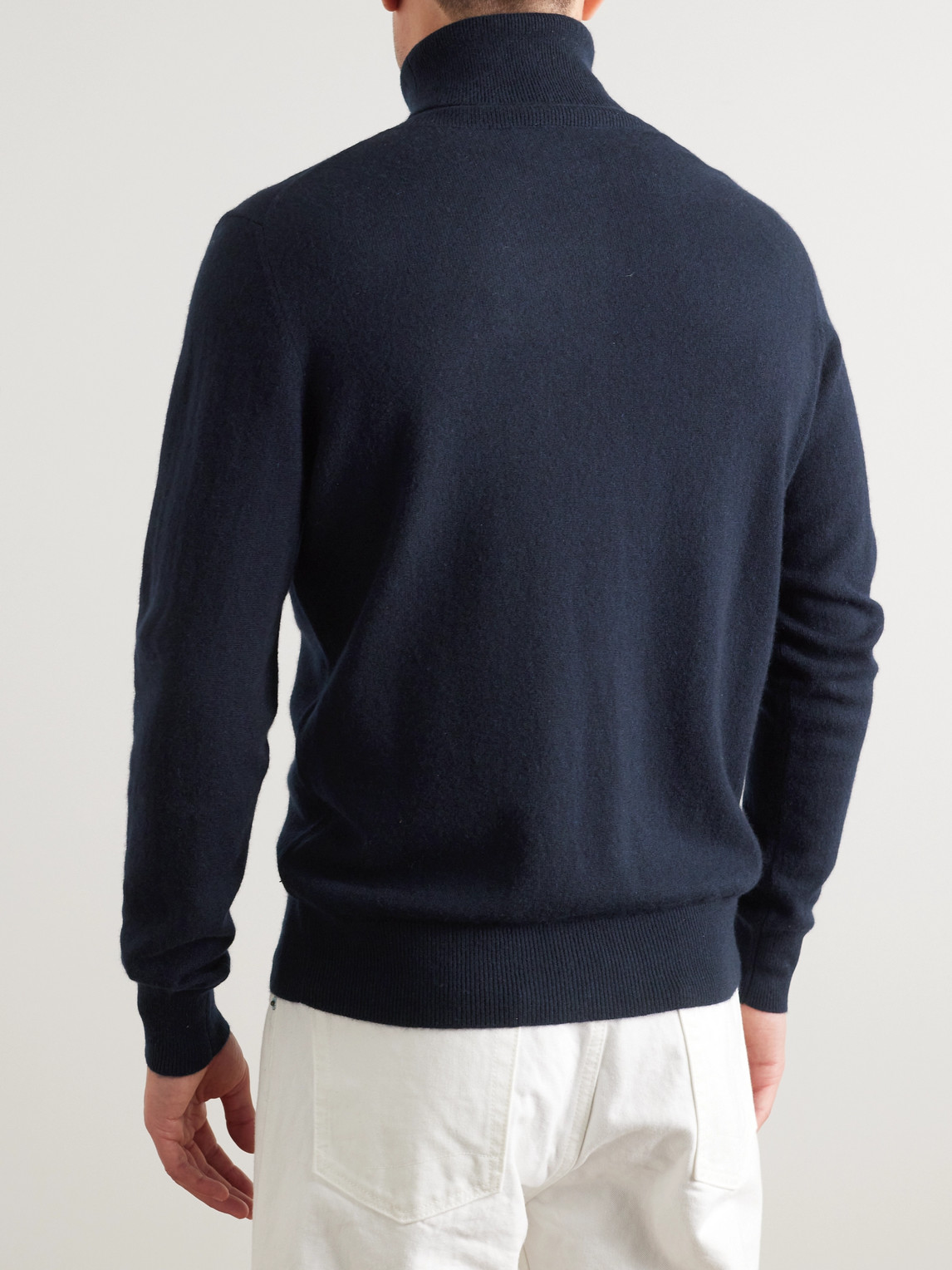 Shop Allude Cashmere Rollneck Sweater In Blue