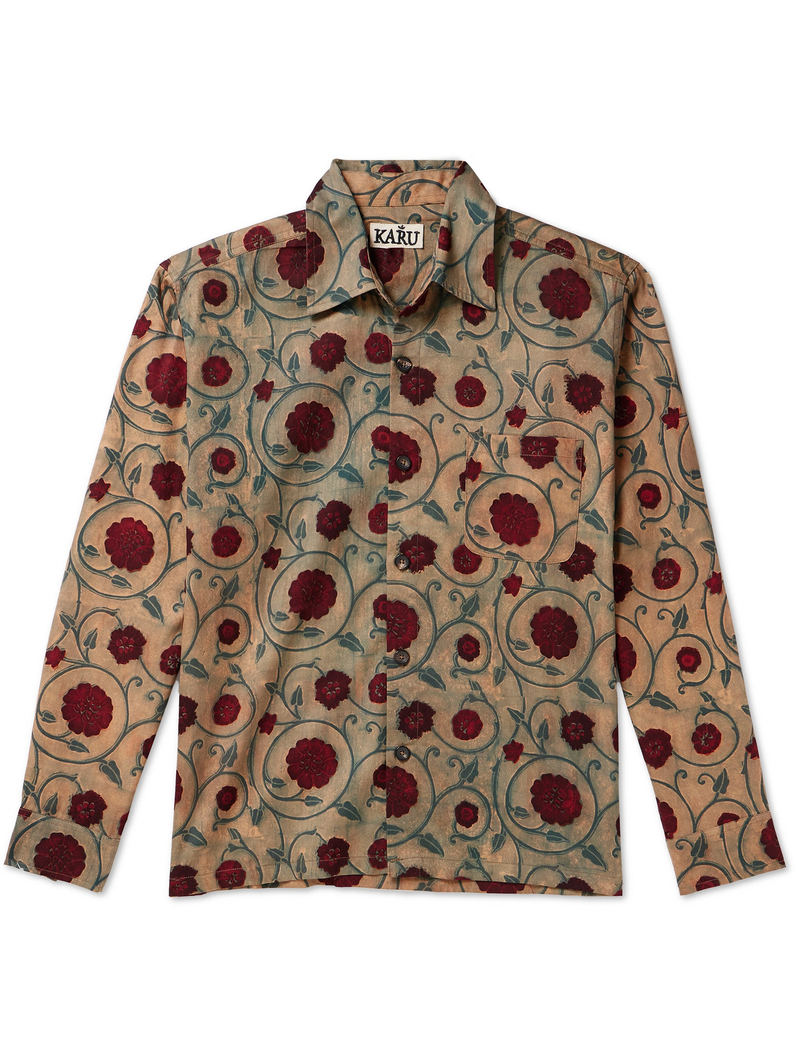Karu Research Throwing Fits Printed Cotton Shirt In Neutrals