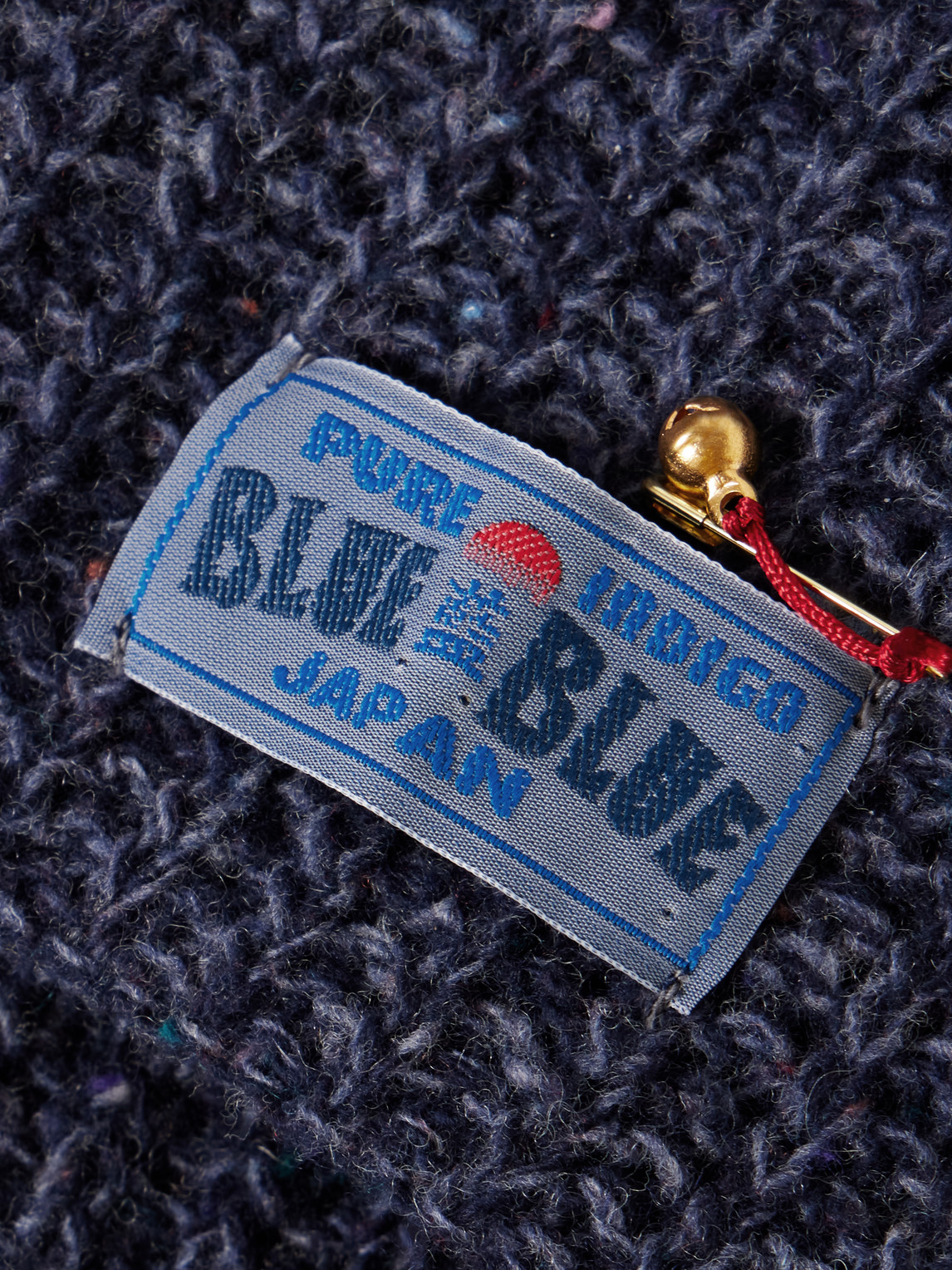 Shop Blue Blue Japan Logo-appliqued Mélange Wool-blend Beanie In Blue