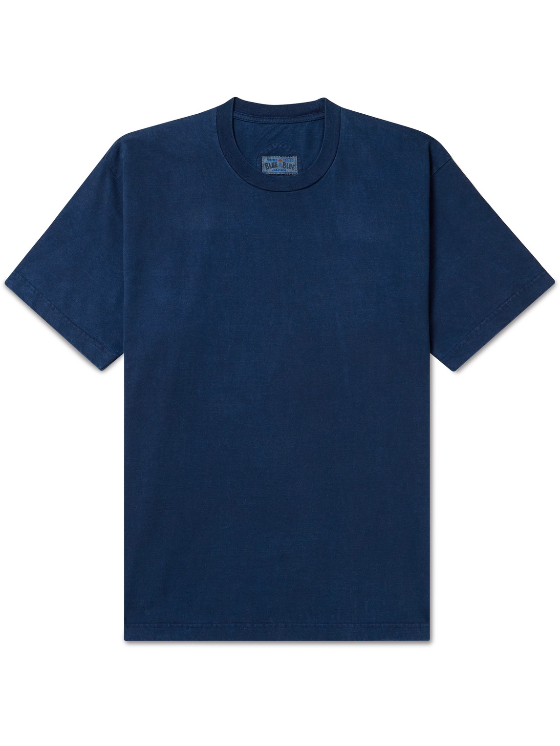 Blue Blue Japan Indigo-dyed Cotton-jersey T-shirt In Blue