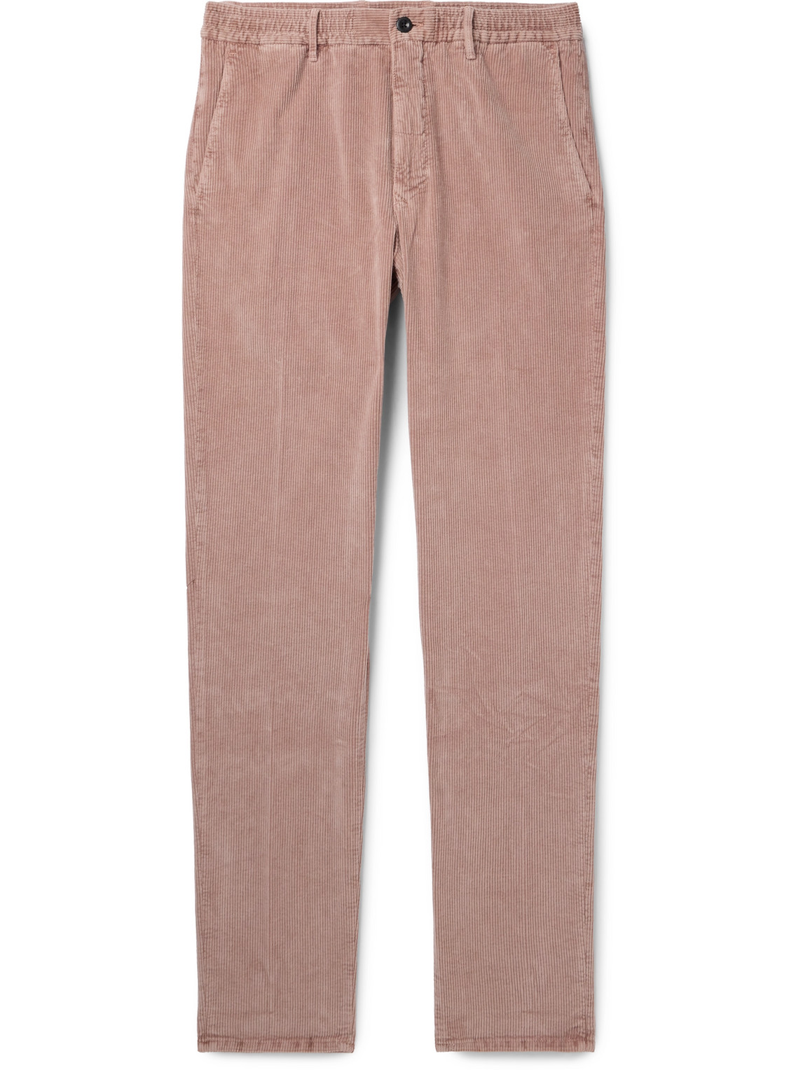 Shop Incotex Straight-leg Cotton-blend Corduory Trousers In Pink