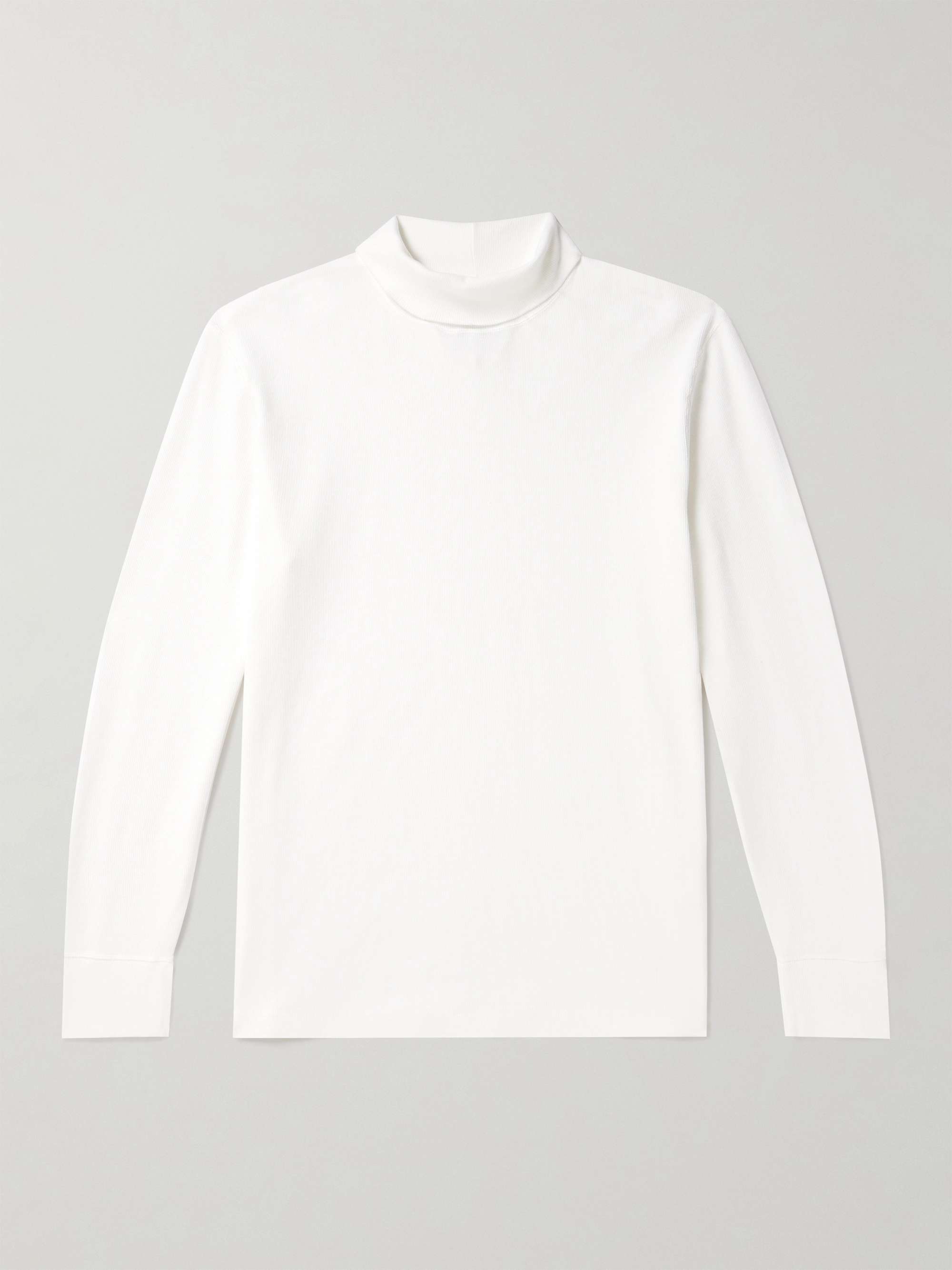 Long-sleeve Tee In Ribbed Cotton Jersey