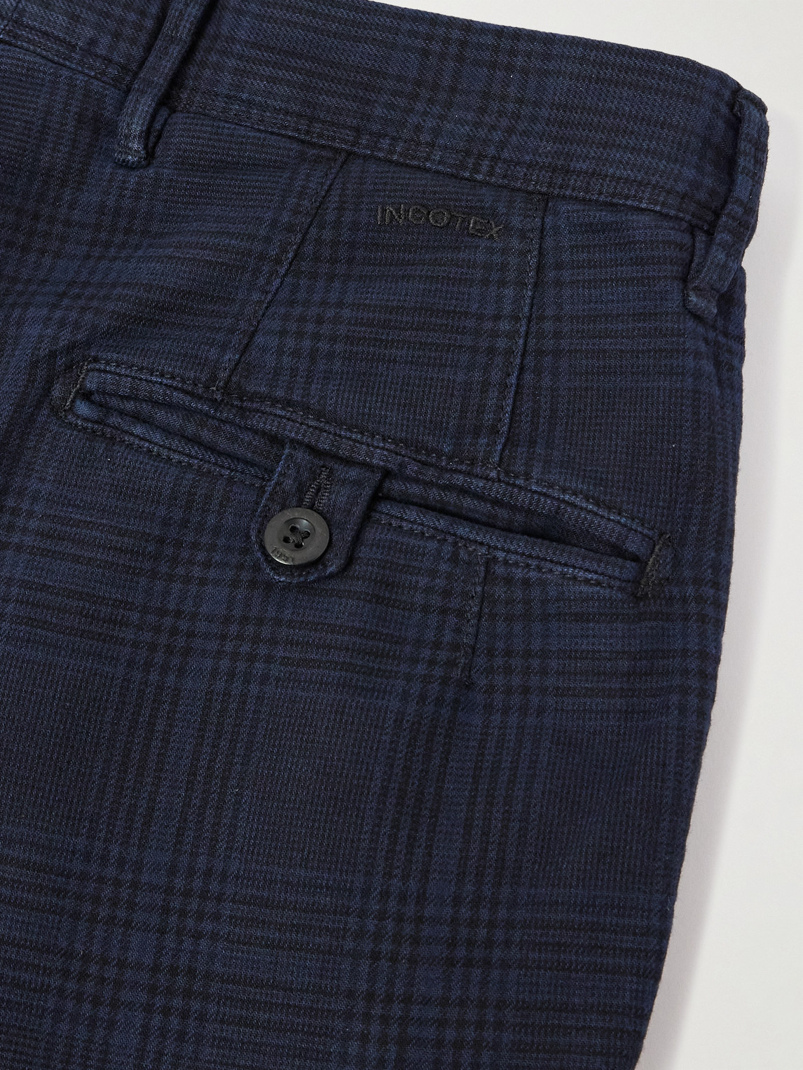  Slowear - Straight-leg Pleated Prince Of Wales Checked Cotton-blend Trousers - Men - Blue - Uk/us 29 