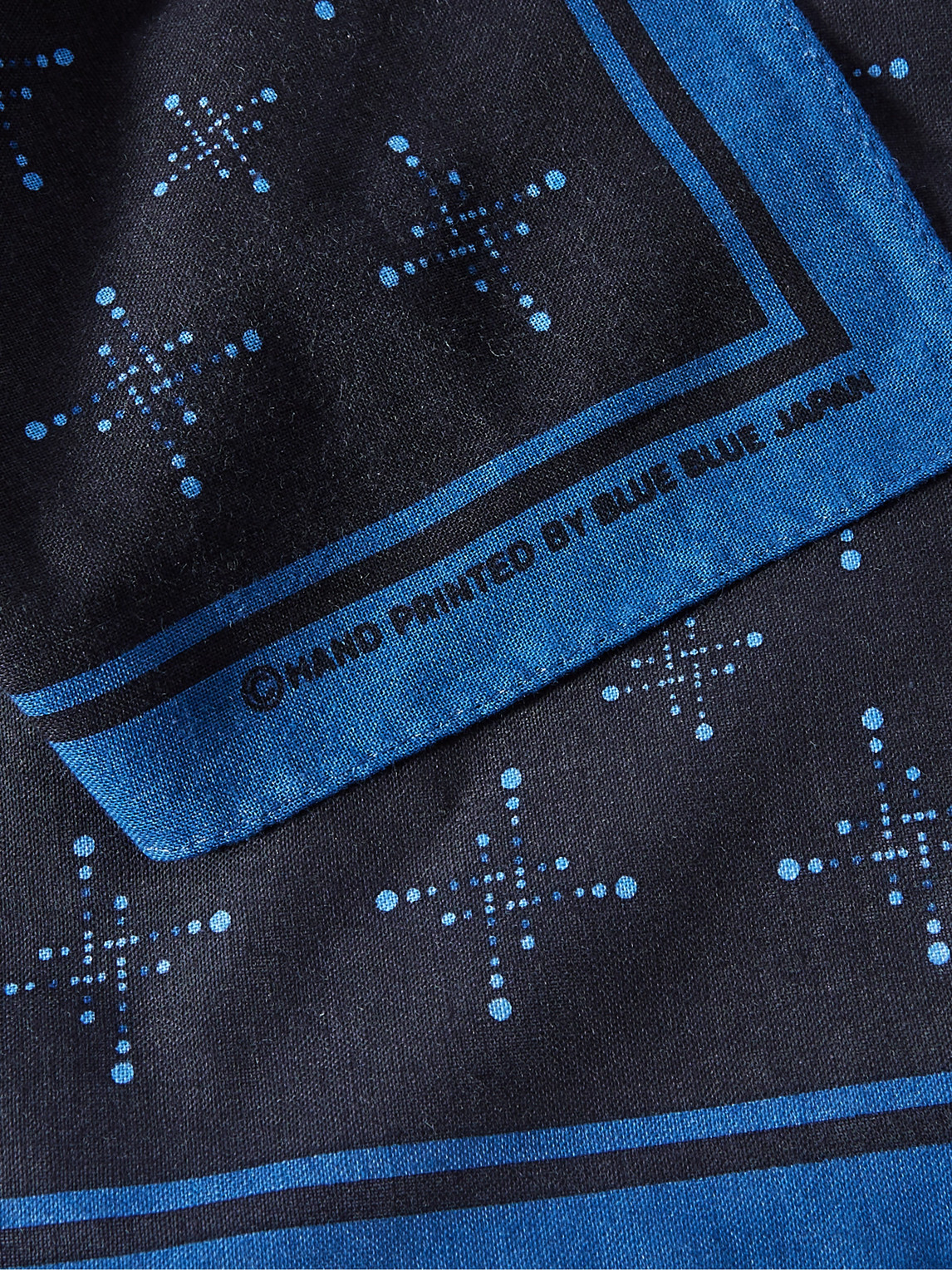 Shop Blue Blue Japan Kobolevi Printed Indigo-dyed Cotton Bandana In Blue