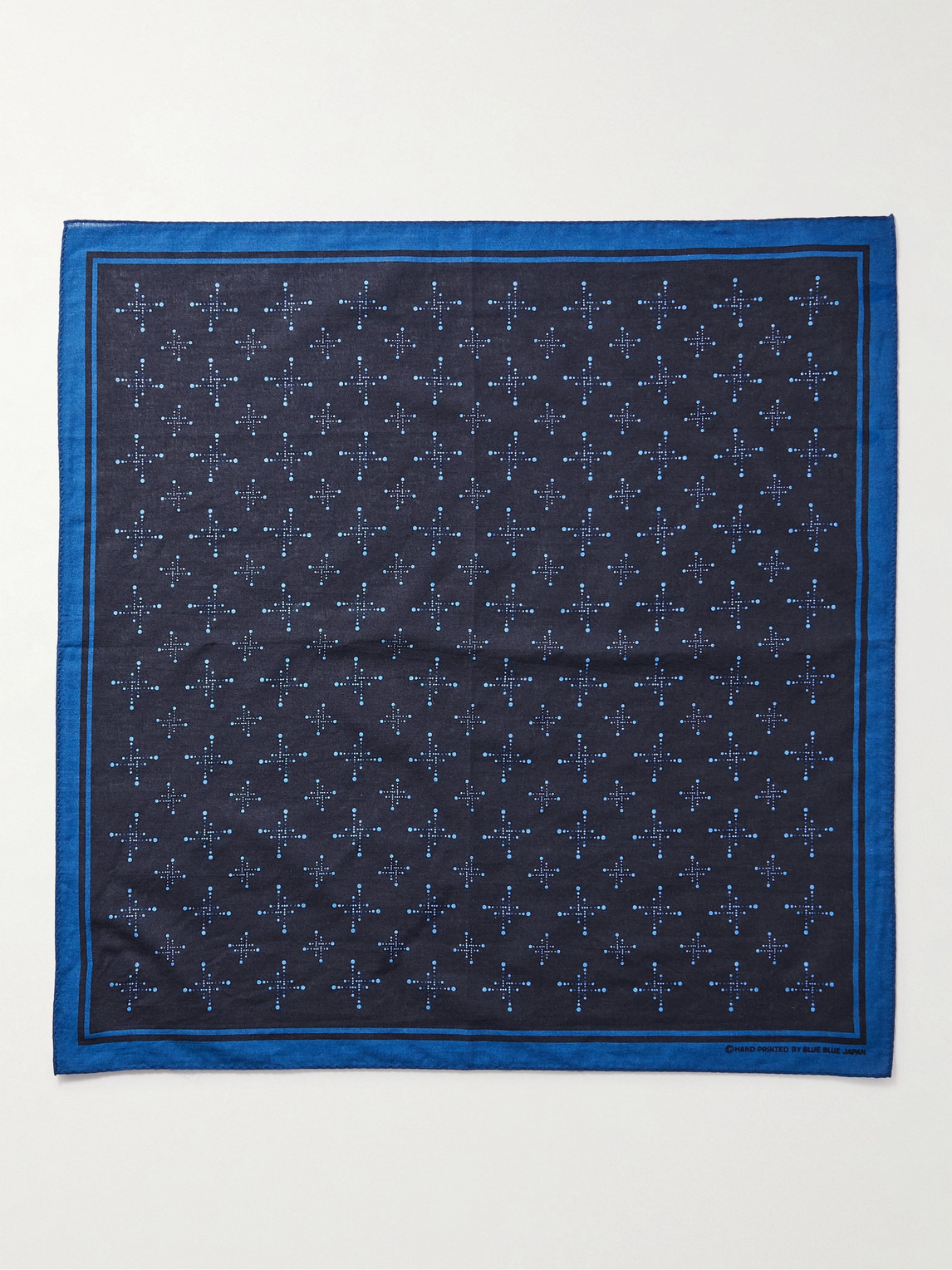 Blue Blue Japan Kobolevi Printed Indigo-dyed Cotton Bandana In Blue