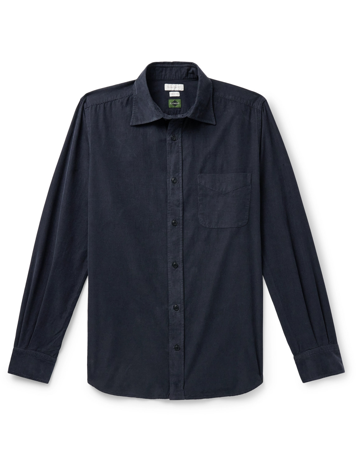 Incotex Cotton-corduroy Shirt In Blue