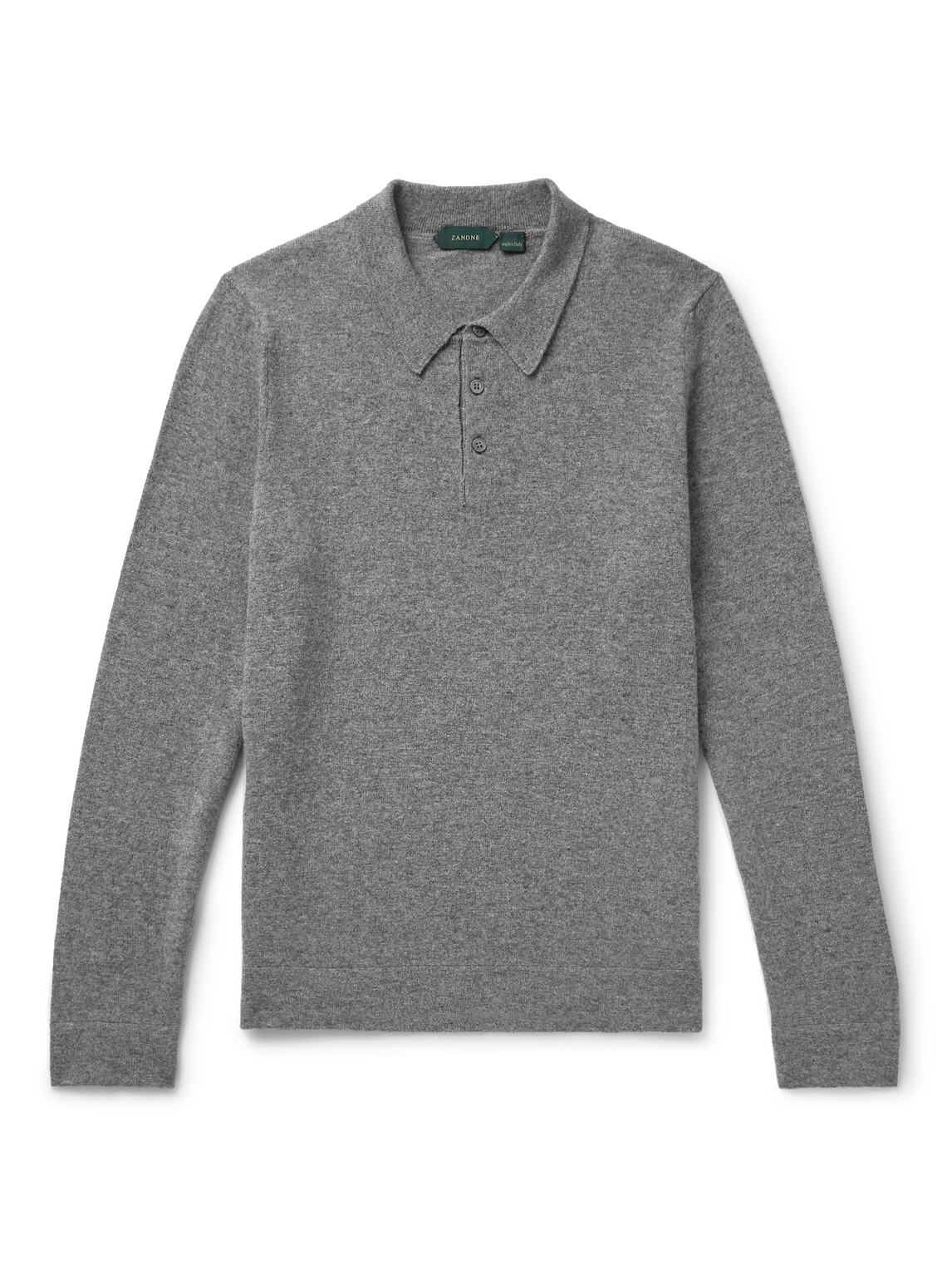 Incotex Virgin Wool And Cashmere-blend Polo Shirt In Gray