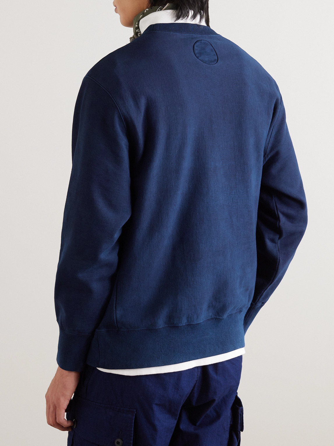 Blue Blue Japan Indigo-dyed Cotton-jersey Sweatshirt In Blue