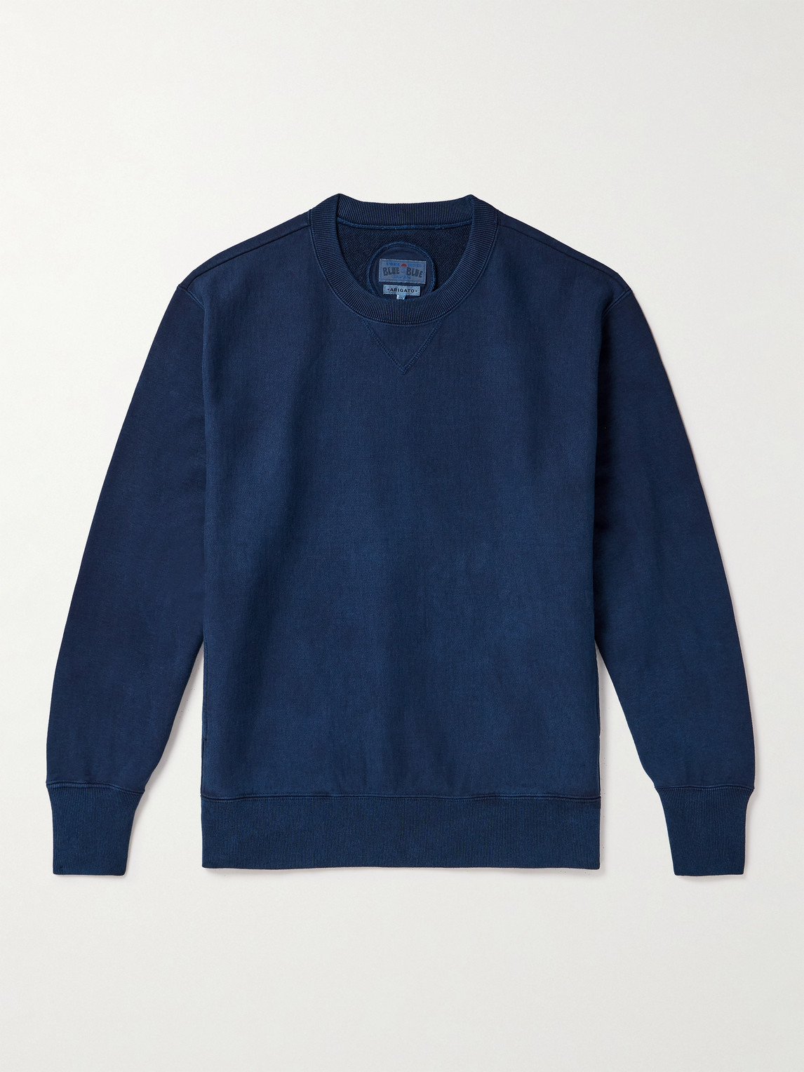 Blue Blue Japan Indigo-dyed Cotton-jersey Sweatshirt In Blue