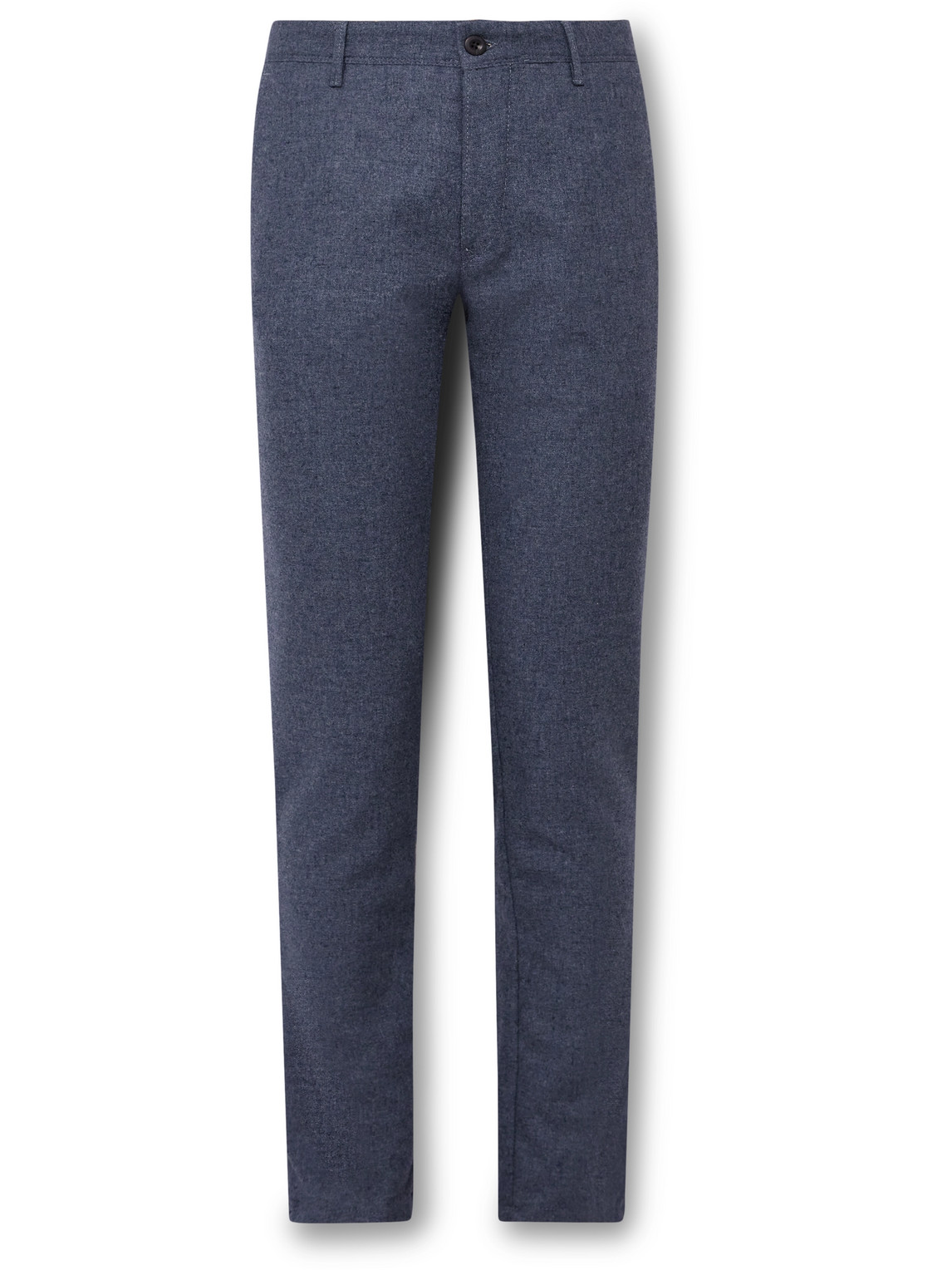 Incotex Tapered Virgin Wool-blend Felt Trousers In Blue