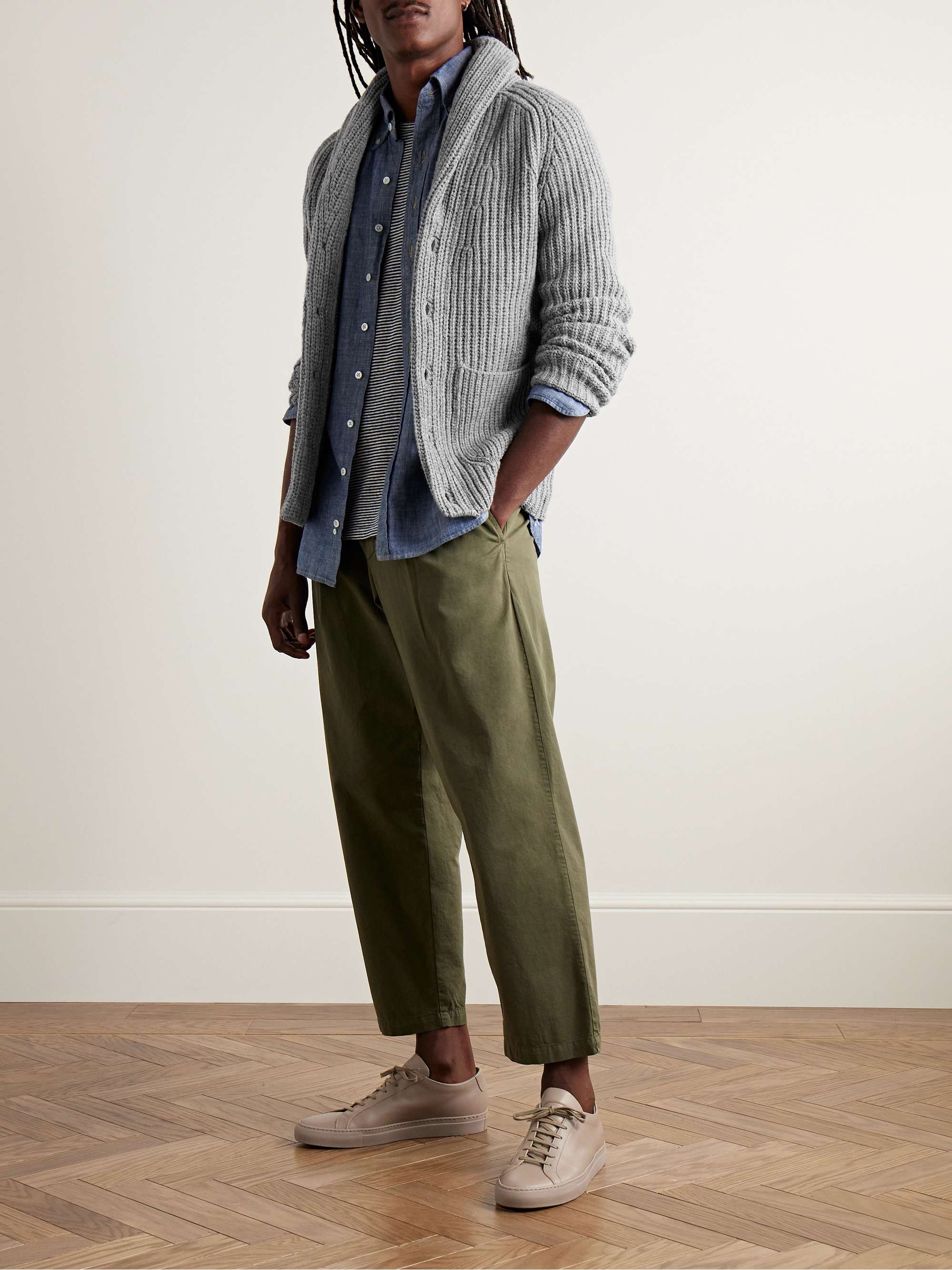 INCOTEX Slim-Fit Shawl-Collar Ribbed Wool Cardigan for Men | MR PORTER