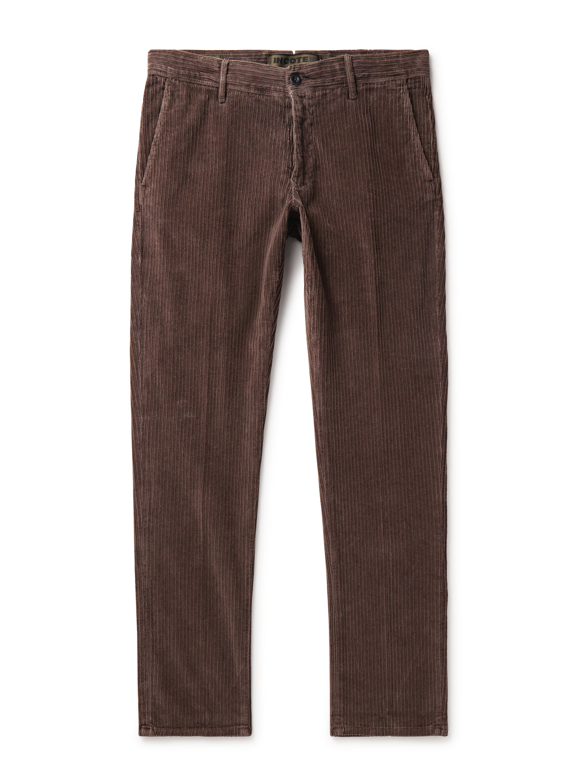 Incotex Straight-leg Cotton-blend Corduroy Trousers In Brown