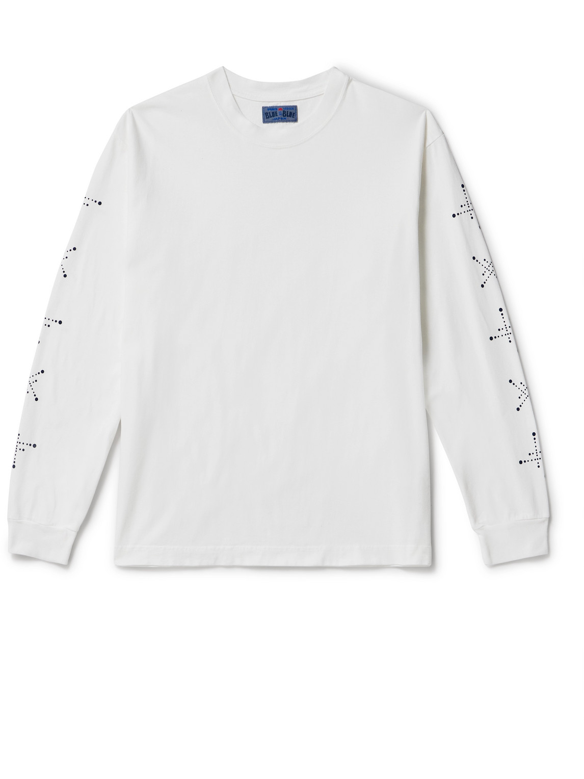 Blue Blue Japan Kobolevi Sleeve-printed Cotton-jersey T-shirt In White