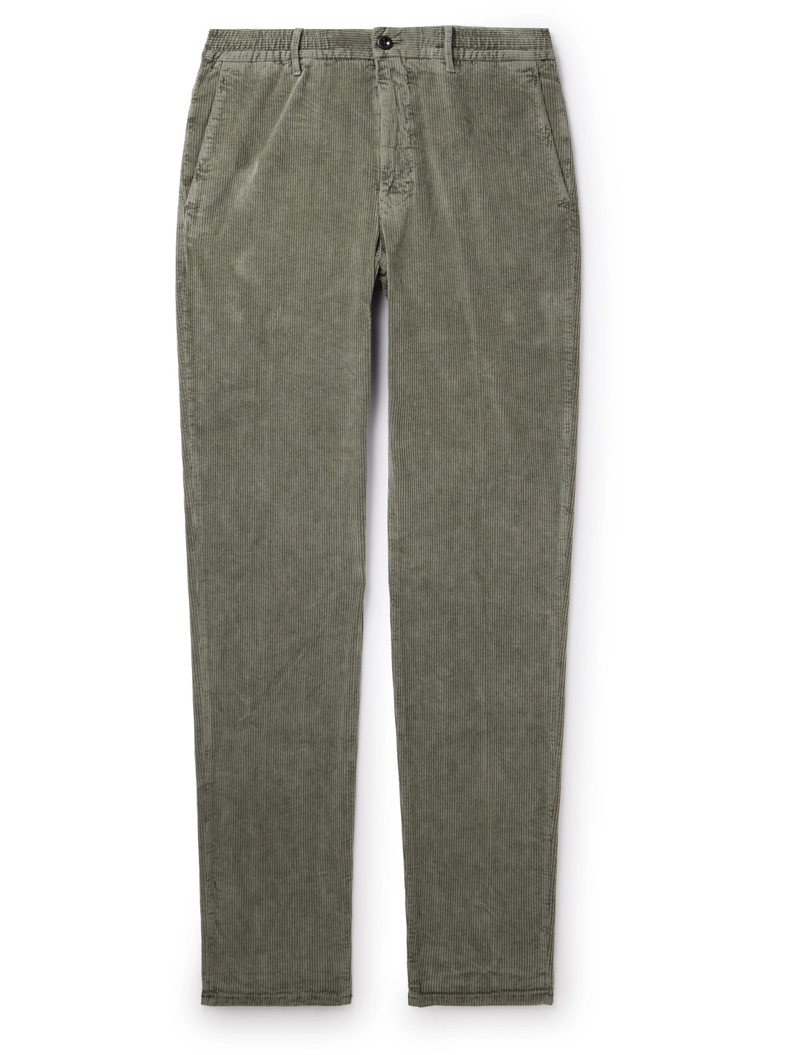Incotex Straight-leg Cotton-blend Corduory Trousers In Green