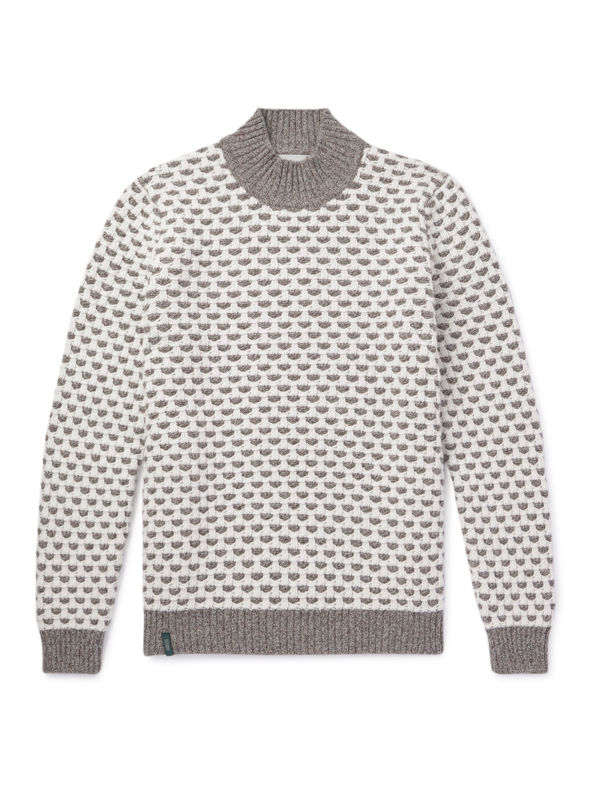 Incotex Reversible Knitted Wool Mock-neck Jumper In Grey