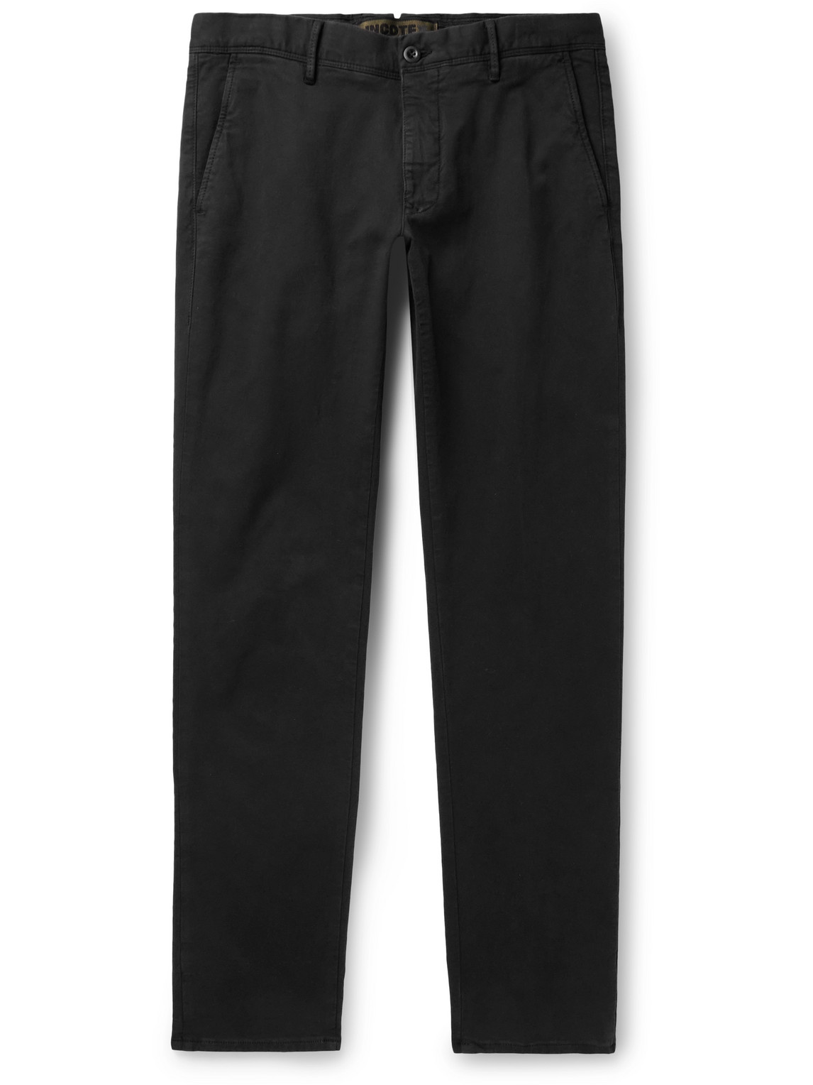 Incotex Slim-fit Tapered Stretch-cotton Trousers In Black