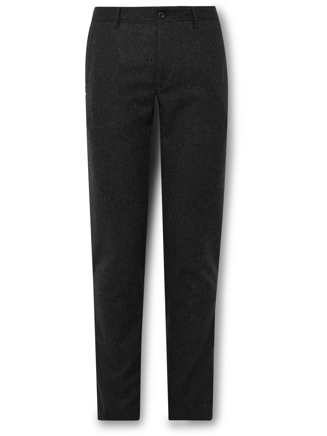 Incotex Tapered Virgin Wool-blend Felt Trousers In Grey