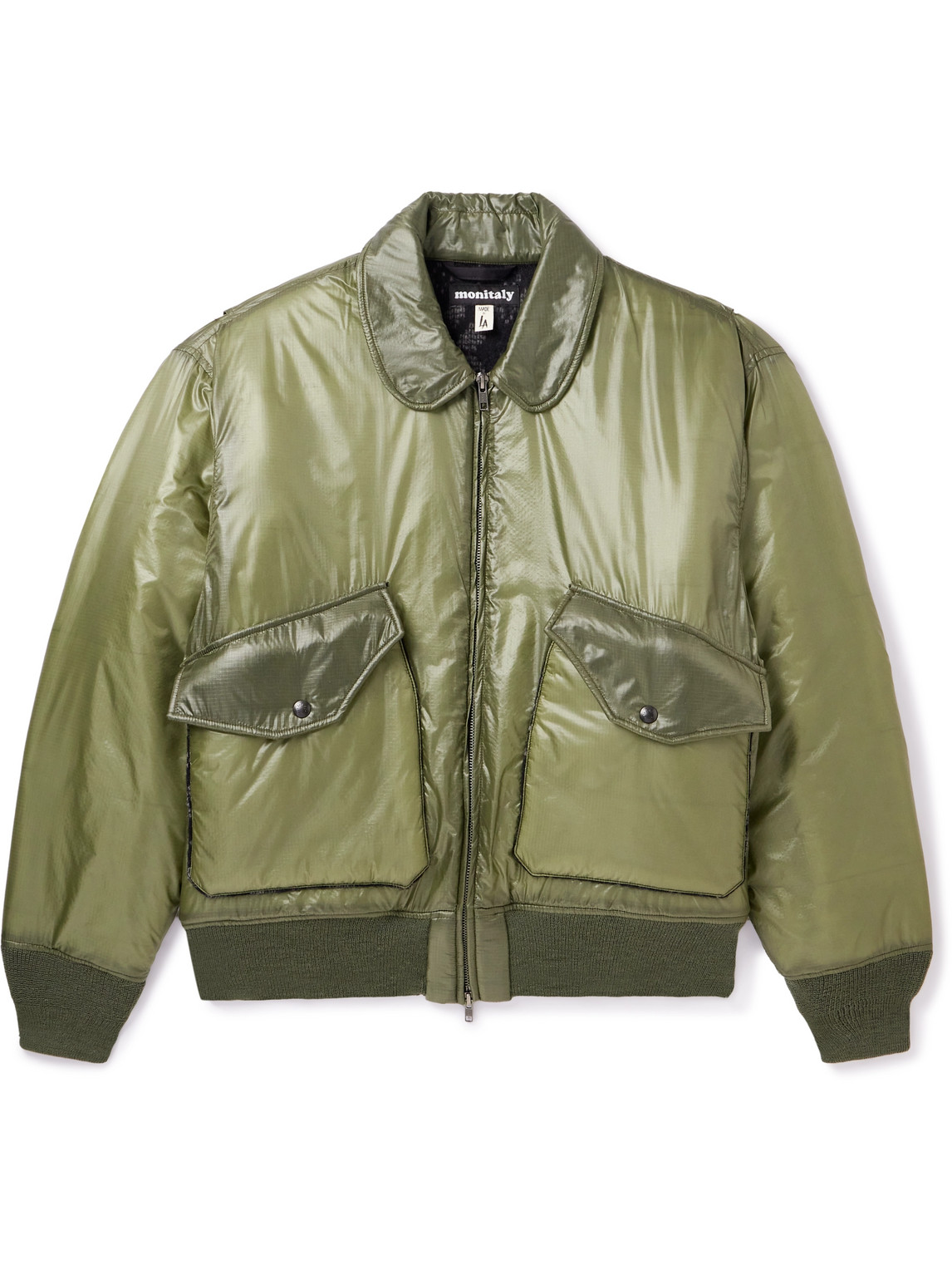 Monitaly Cwp Padded Ripstop Blouson Jacket In Green