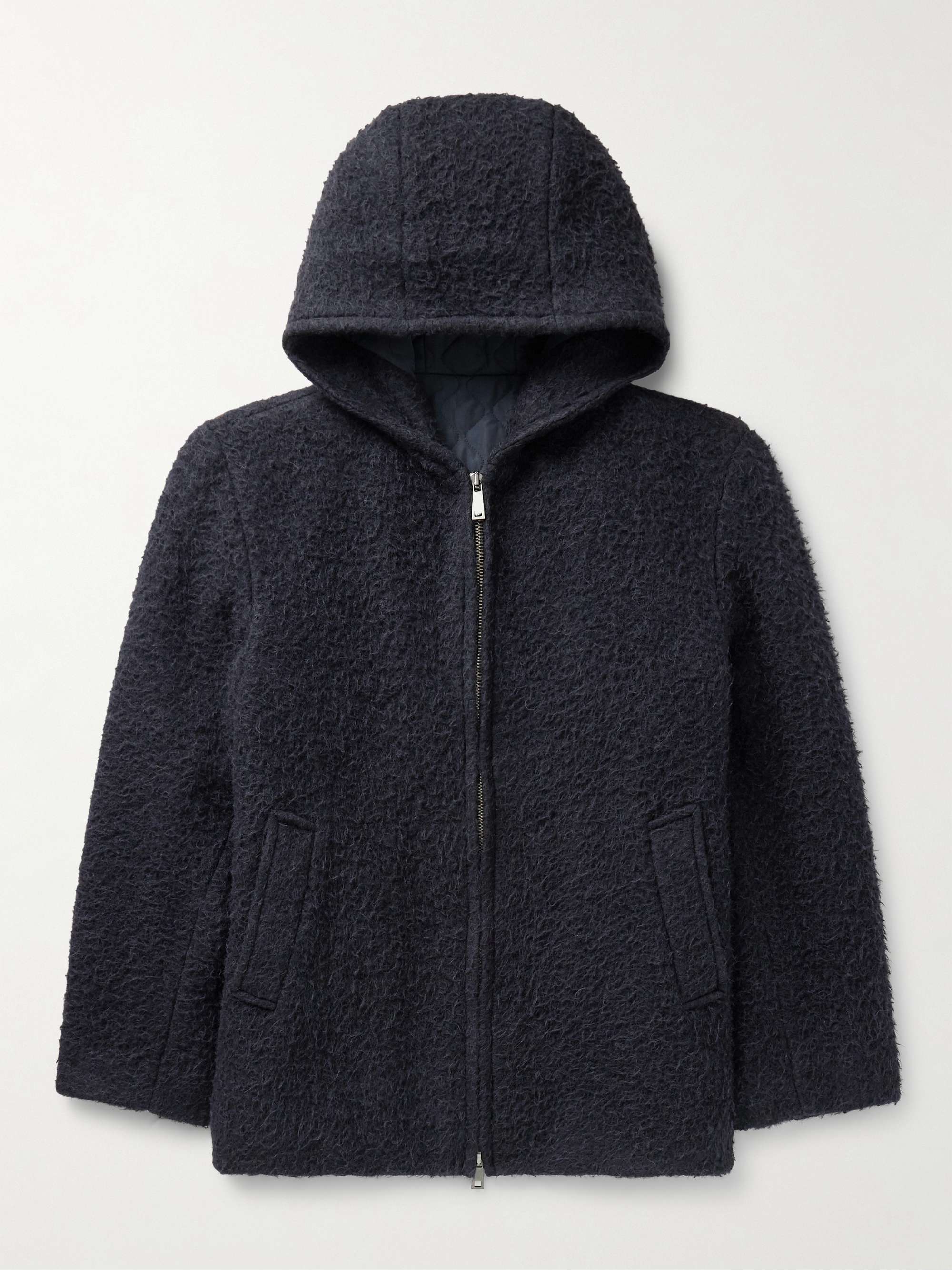 PIACENZA 1733 Brushed Llama Wool-Blend Hooded Coat for Men | MR PORTER