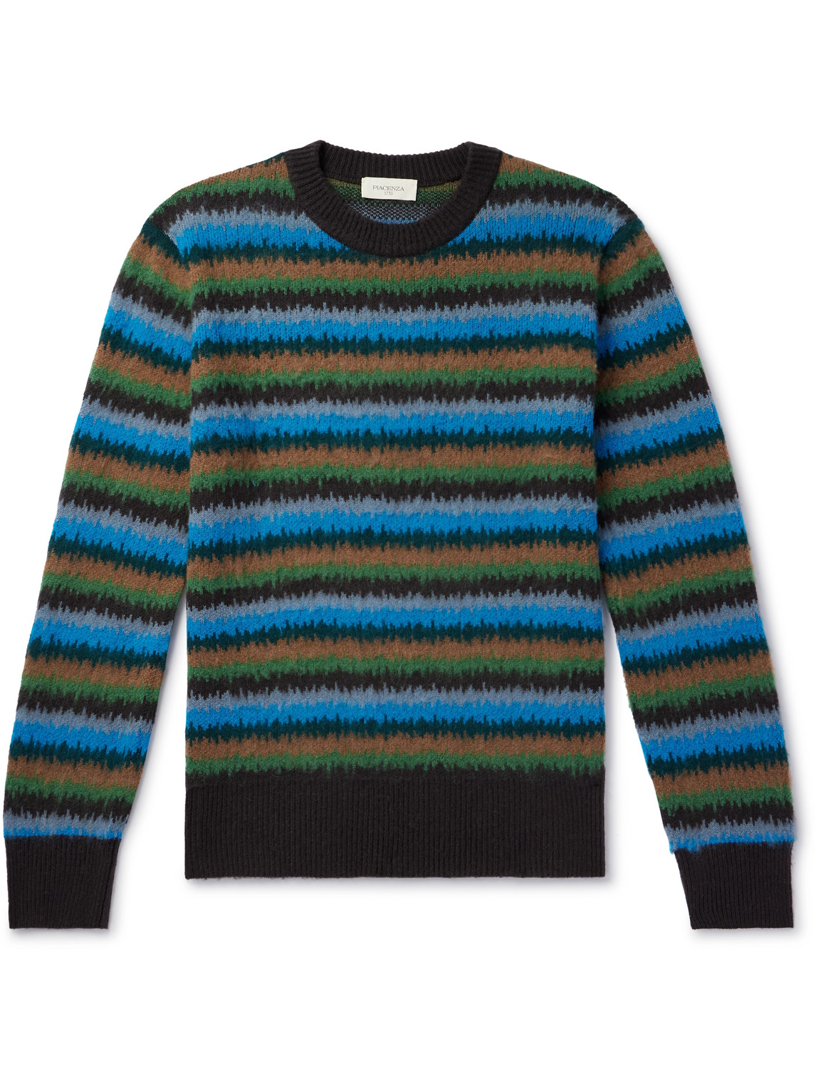 Piacenza 1733 Striped Brushed-cashmere Sweater In Multi