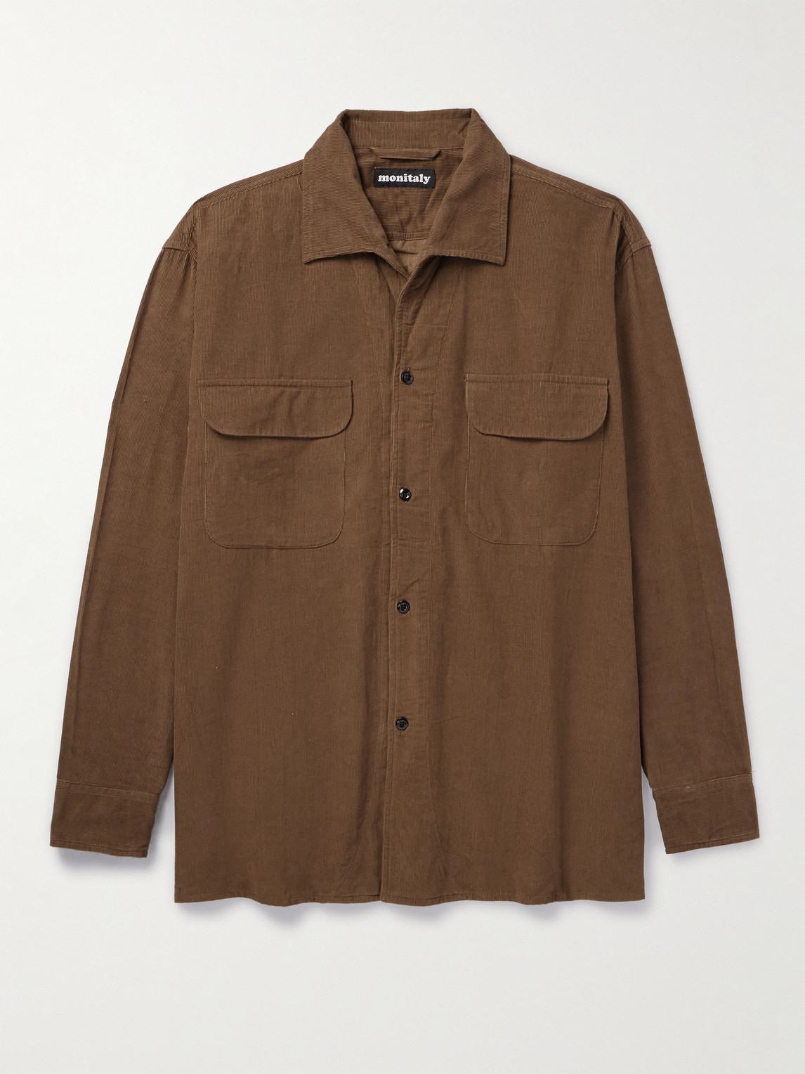 Monitaly 50's Milano Cotton-corduroy Shirt In Brown