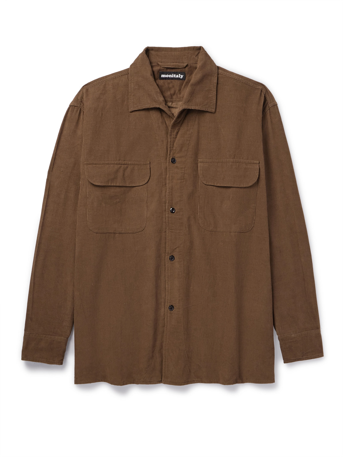 Monitaly 50's Milano Cotton-corduroy Shirt In Brown