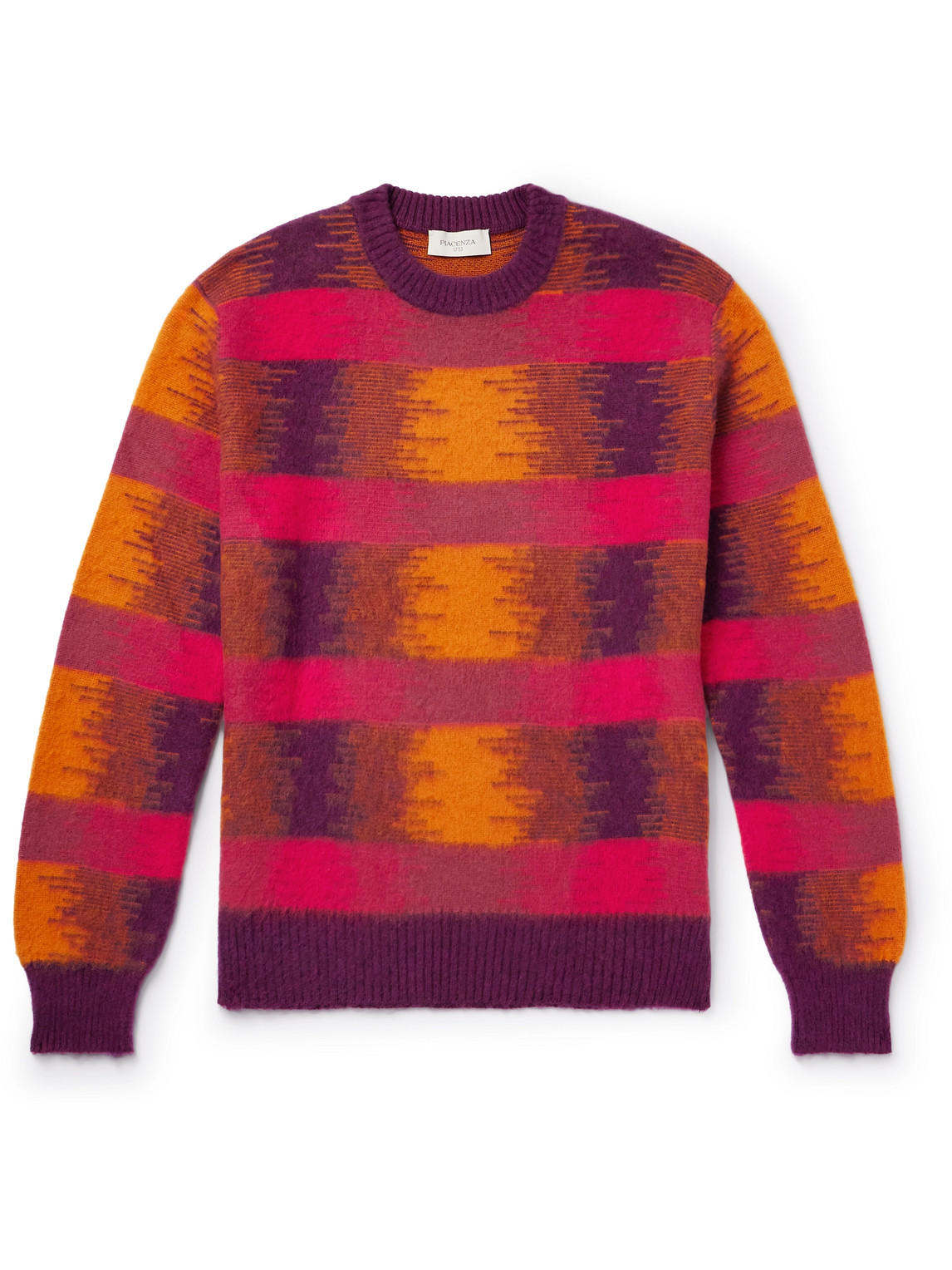 Piacenza 1733 Slim-fit Striped Ikat Wool Sweater In Multi
