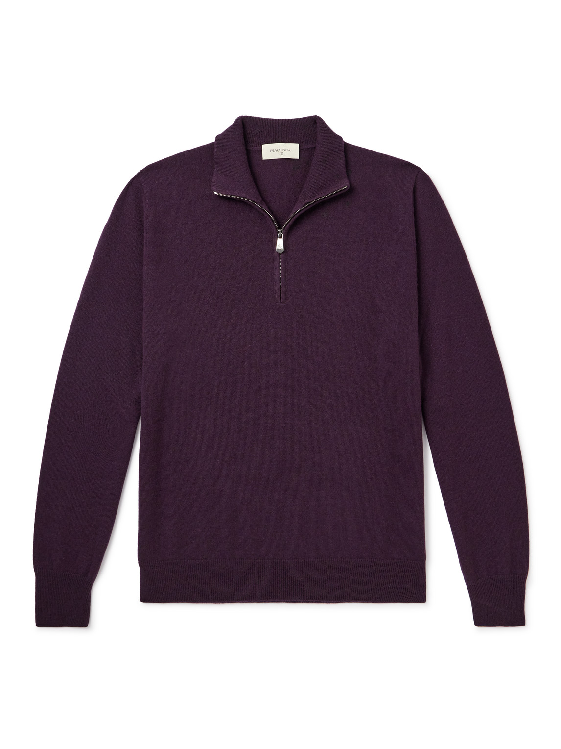 Piacenza 1733 Lupetto Cashmere Half-zip Sweater In Purple