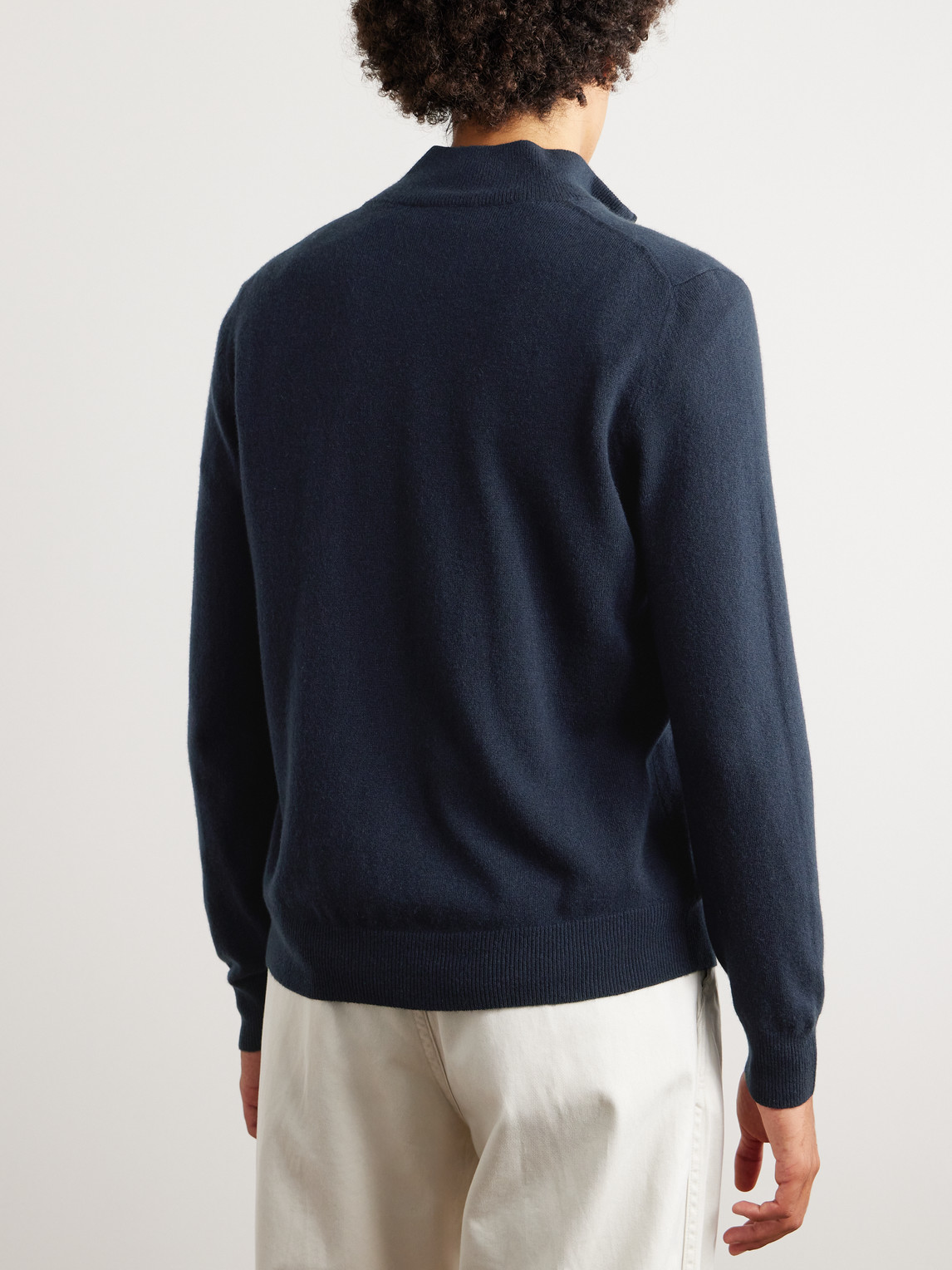 Shop Piacenza 1733 Lupetto Cashmere Half-zip Sweater In Blue