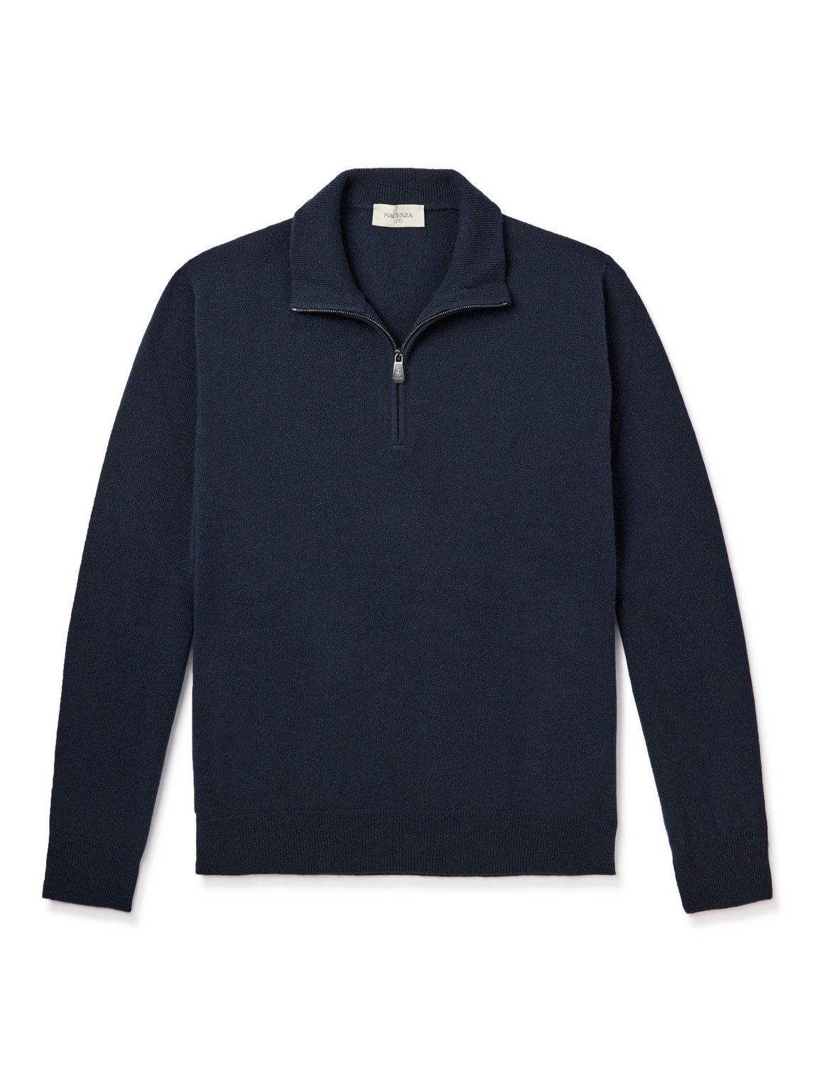 Piacenza 1733 Lupetto Cashmere Half-zip Sweater In Blue