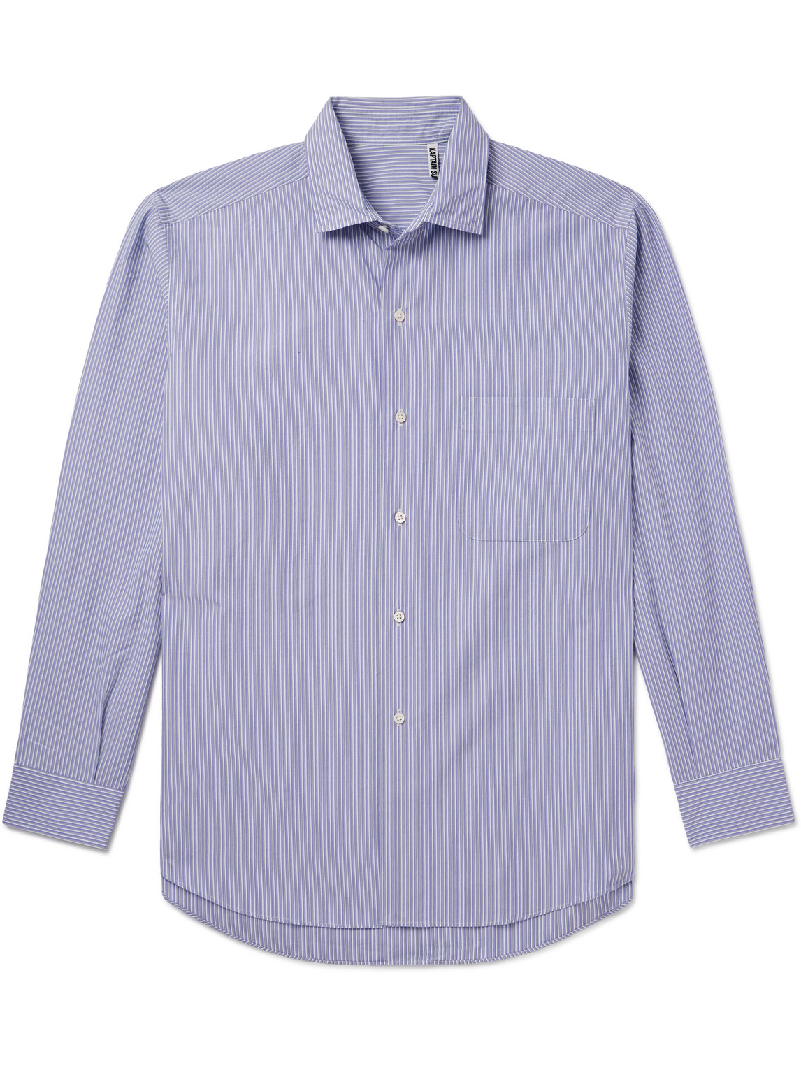 Kaptain Sunshine Striped Cotton-poplin Shirt In Purple