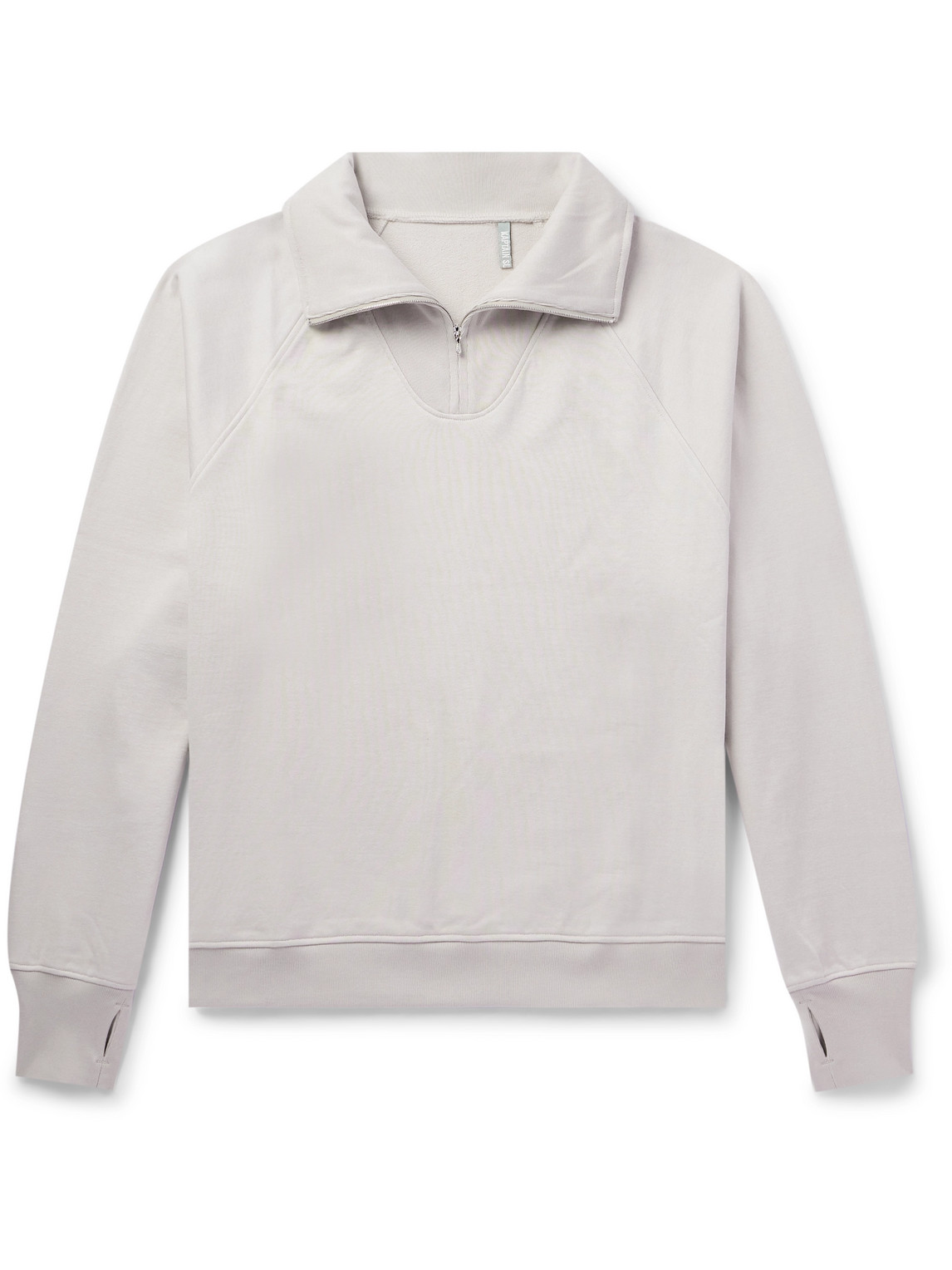 Kaptain Sunshine Sea Island Cotton-jersey Half-zip Sweatshirt In Grey