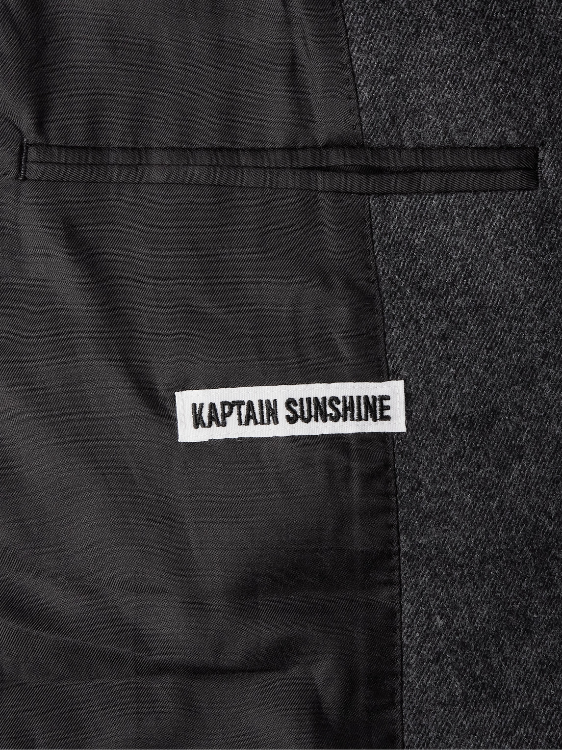 Shop Kaptain Sunshine Double-breasted Wool Suit Jacket In Gray