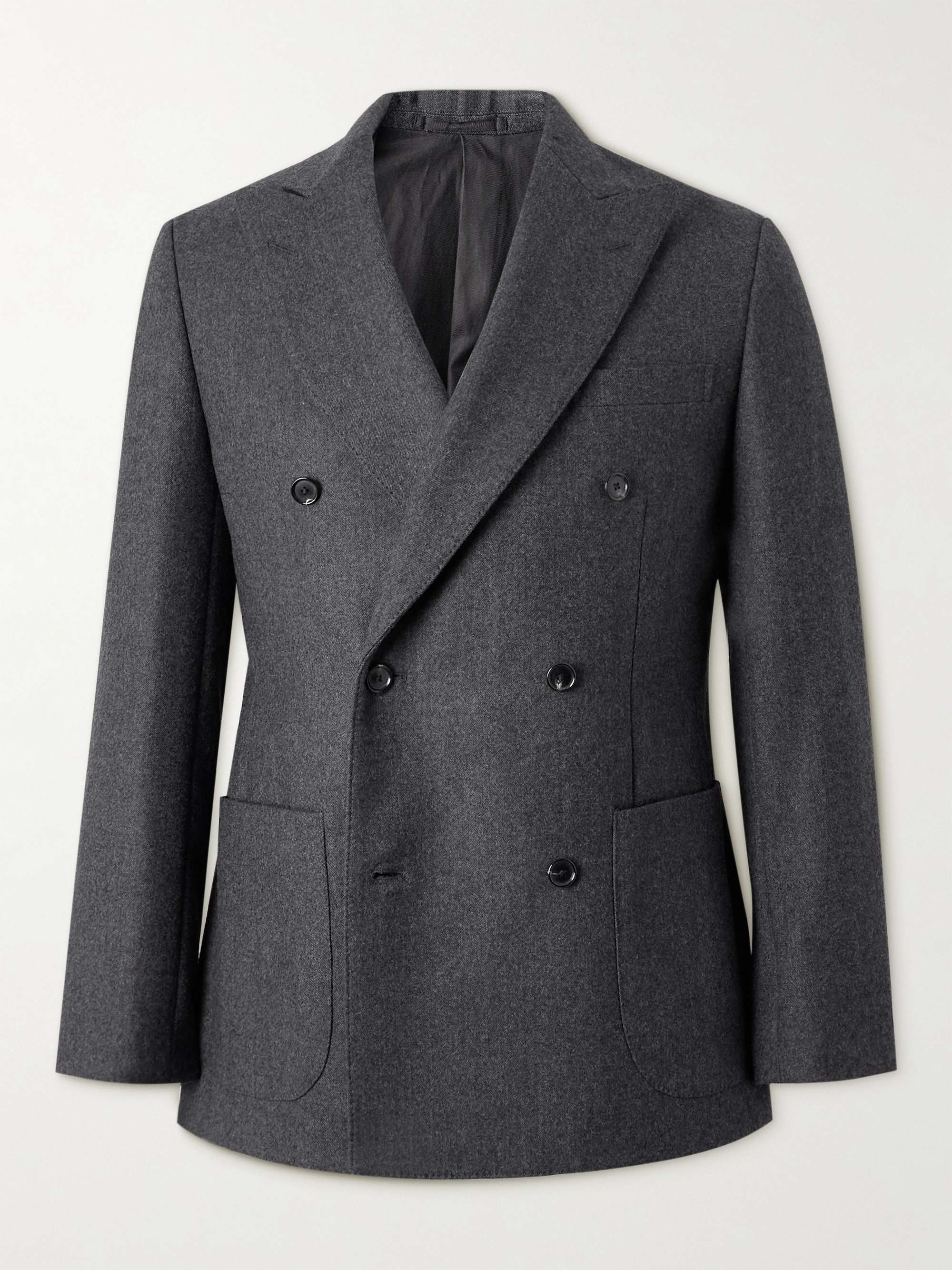 Double-Breasted Wool Suit Jacket