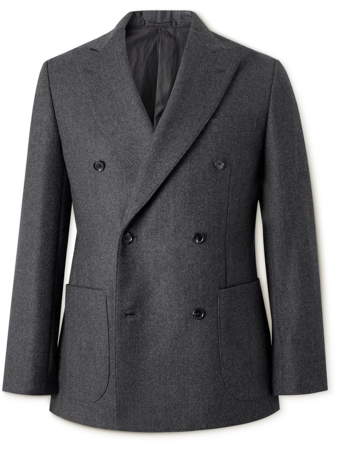 Kaptain Sunshine Double-breasted Wool Suit Jacket In Gray