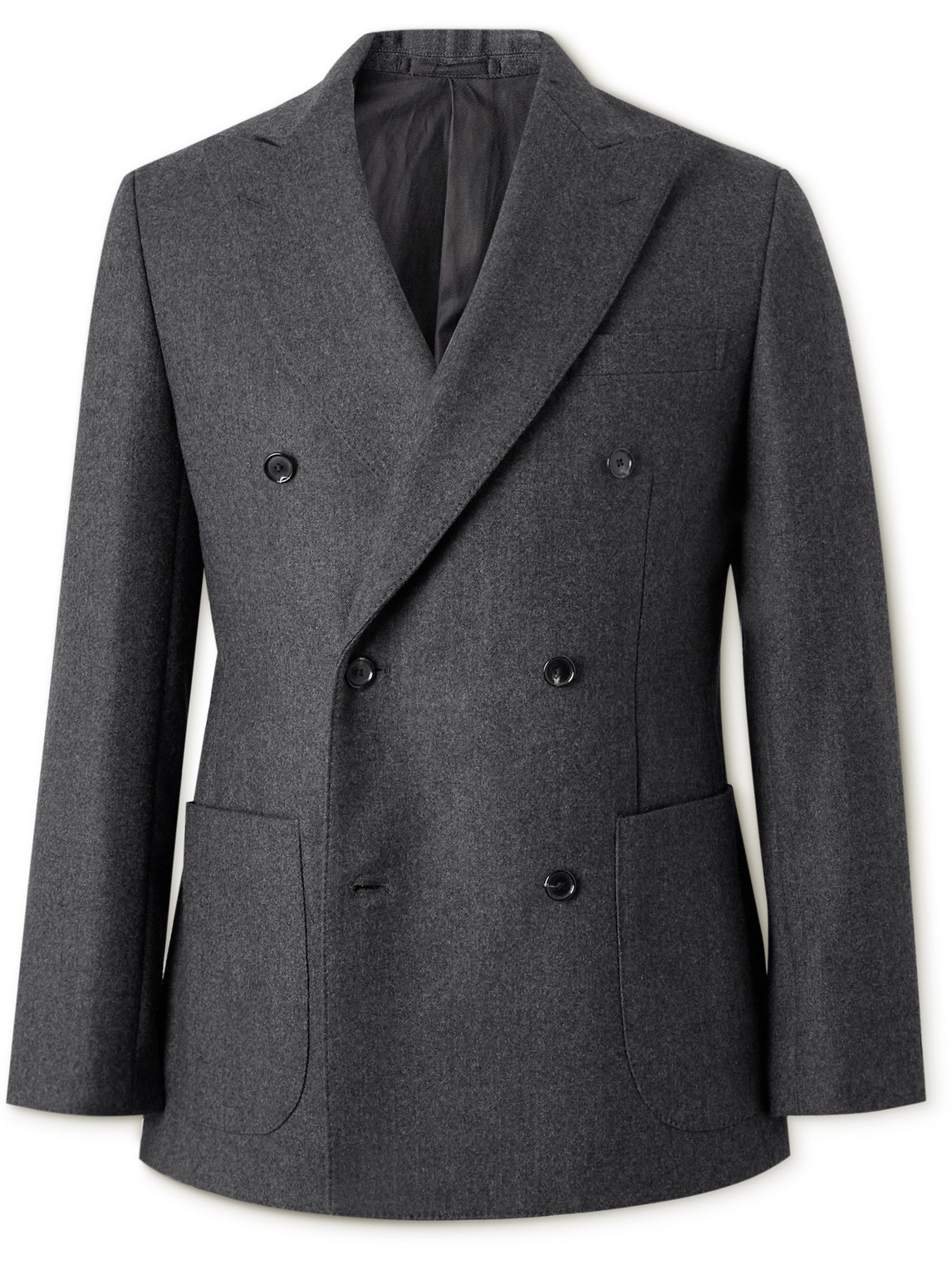 Double-Breasted Wool Suit Jacket