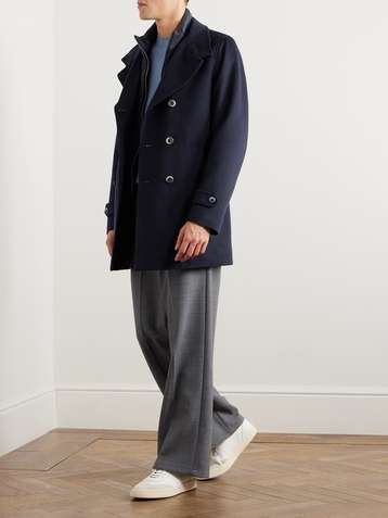 Peacoat with online hoodie mens